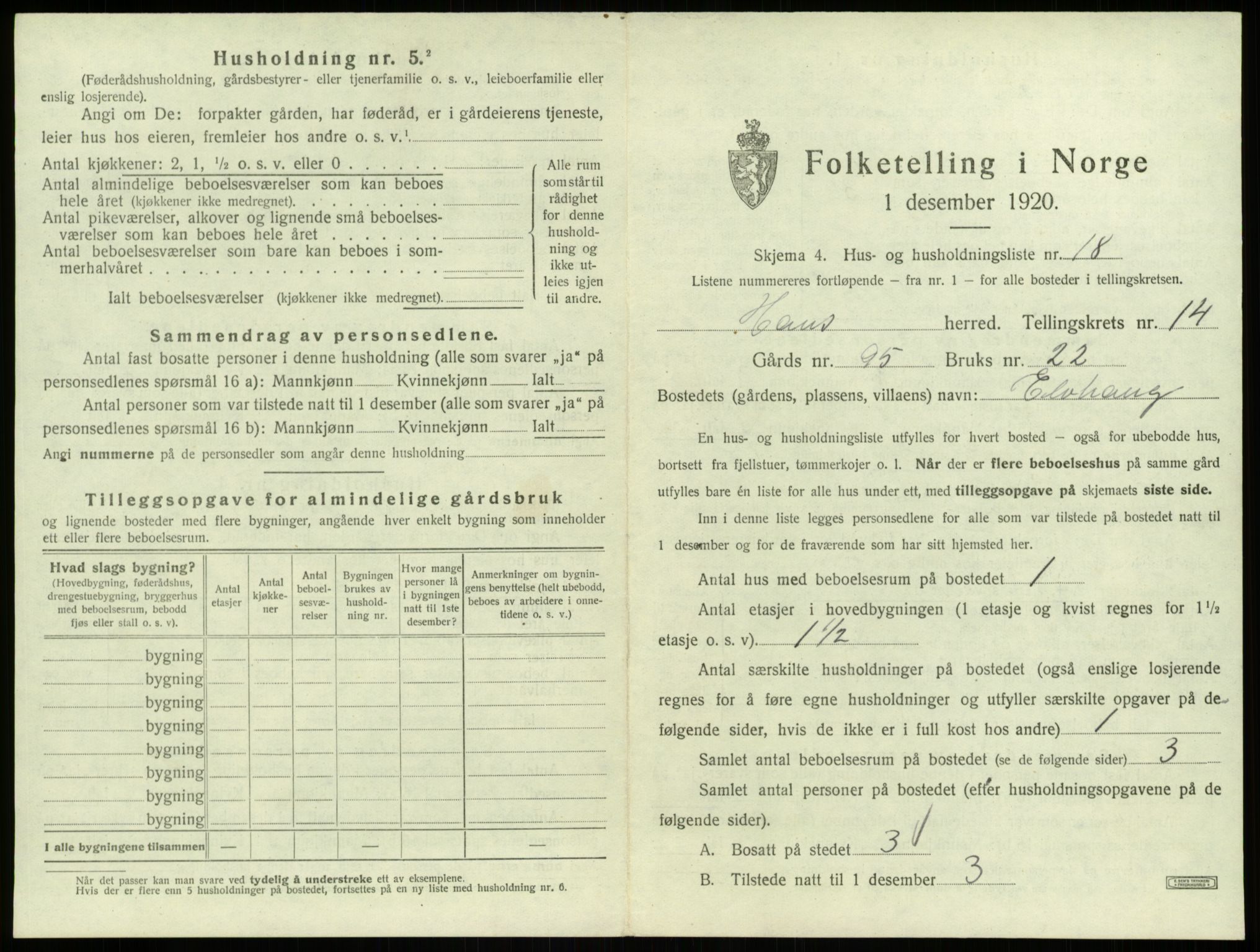 SAB, 1920 census for Haus, 1920, p. 1178