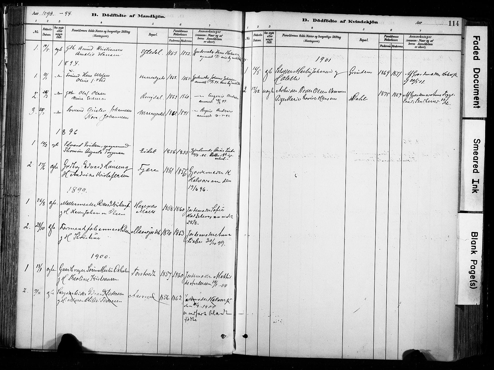 Hedrum kirkebøker, SAKO/A-344/F/Fa/L0009: Parish register (official) no. I 9, 1881-1903, p. 114