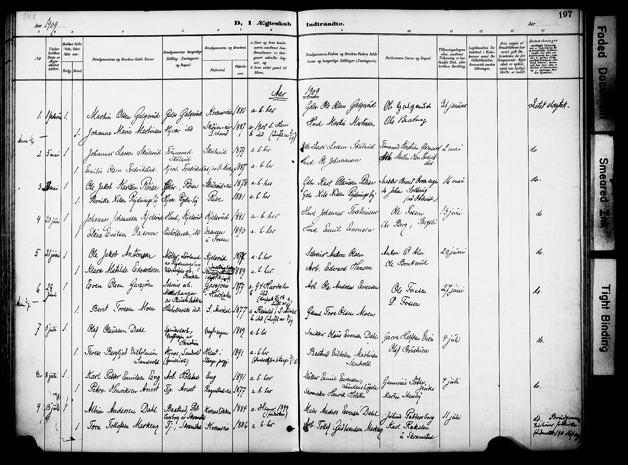 Østre Toten prestekontor, AV/SAH-PREST-104/H/Ha/Haa/L0009: Parish register (official) no. 9, 1897-1913, p. 197