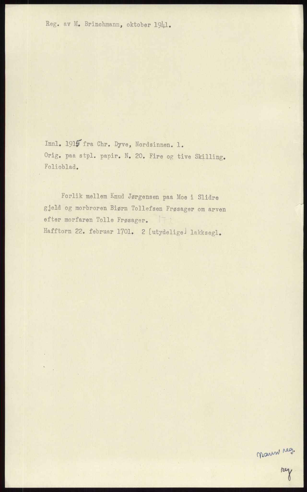 Samlinger til kildeutgivelse, Diplomavskriftsamlingen, RA/EA-4053/H/Ha, p. 1931