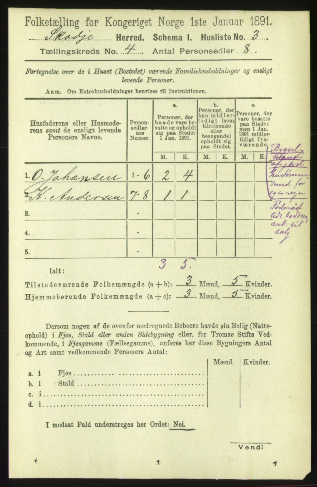 RA, 1891 census for 1529 Skodje, 1891, p. 562