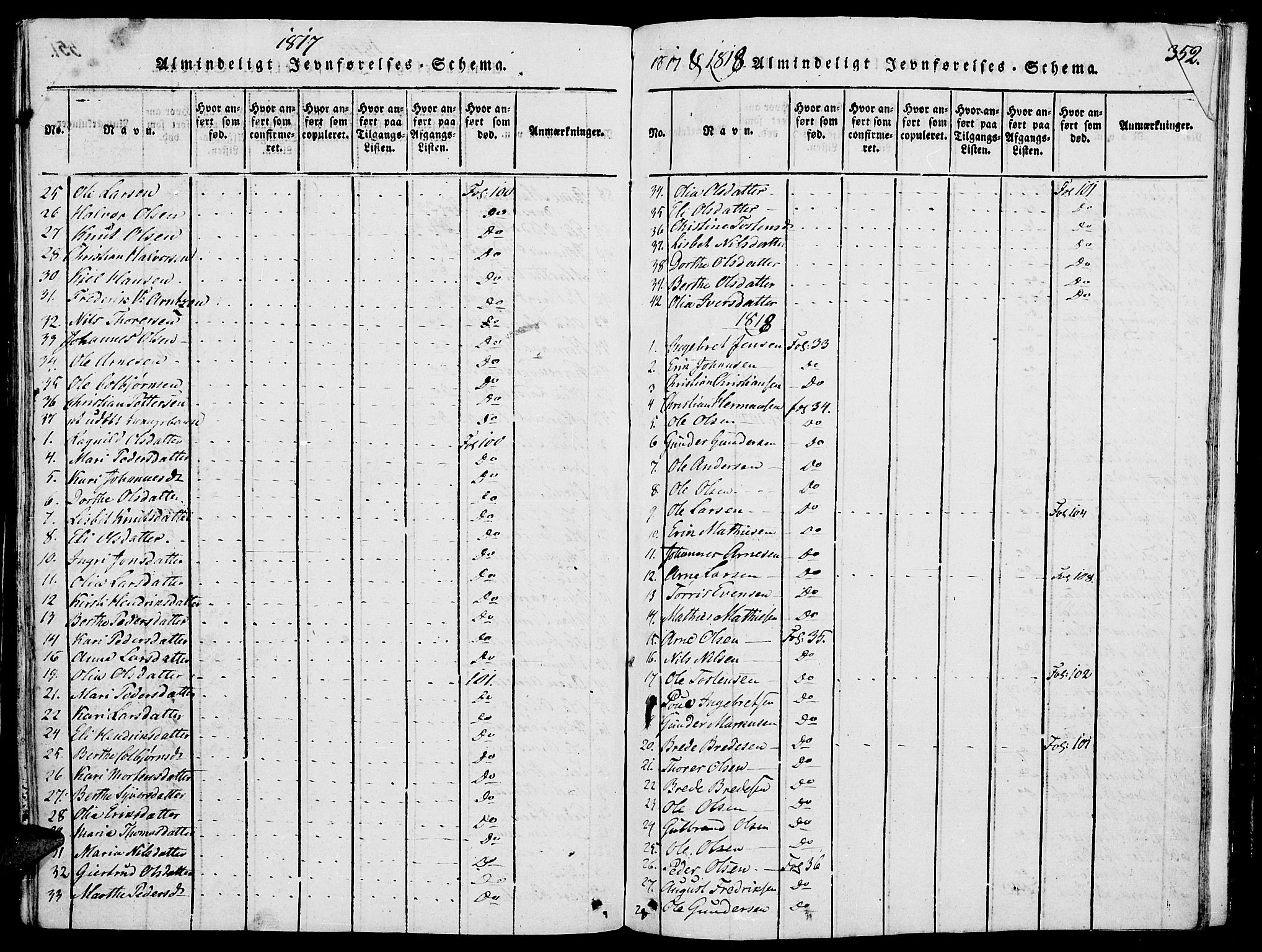 Grue prestekontor, AV/SAH-PREST-036/H/Ha/Haa/L0006: Parish register (official) no. 6, 1814-1830, p. 352