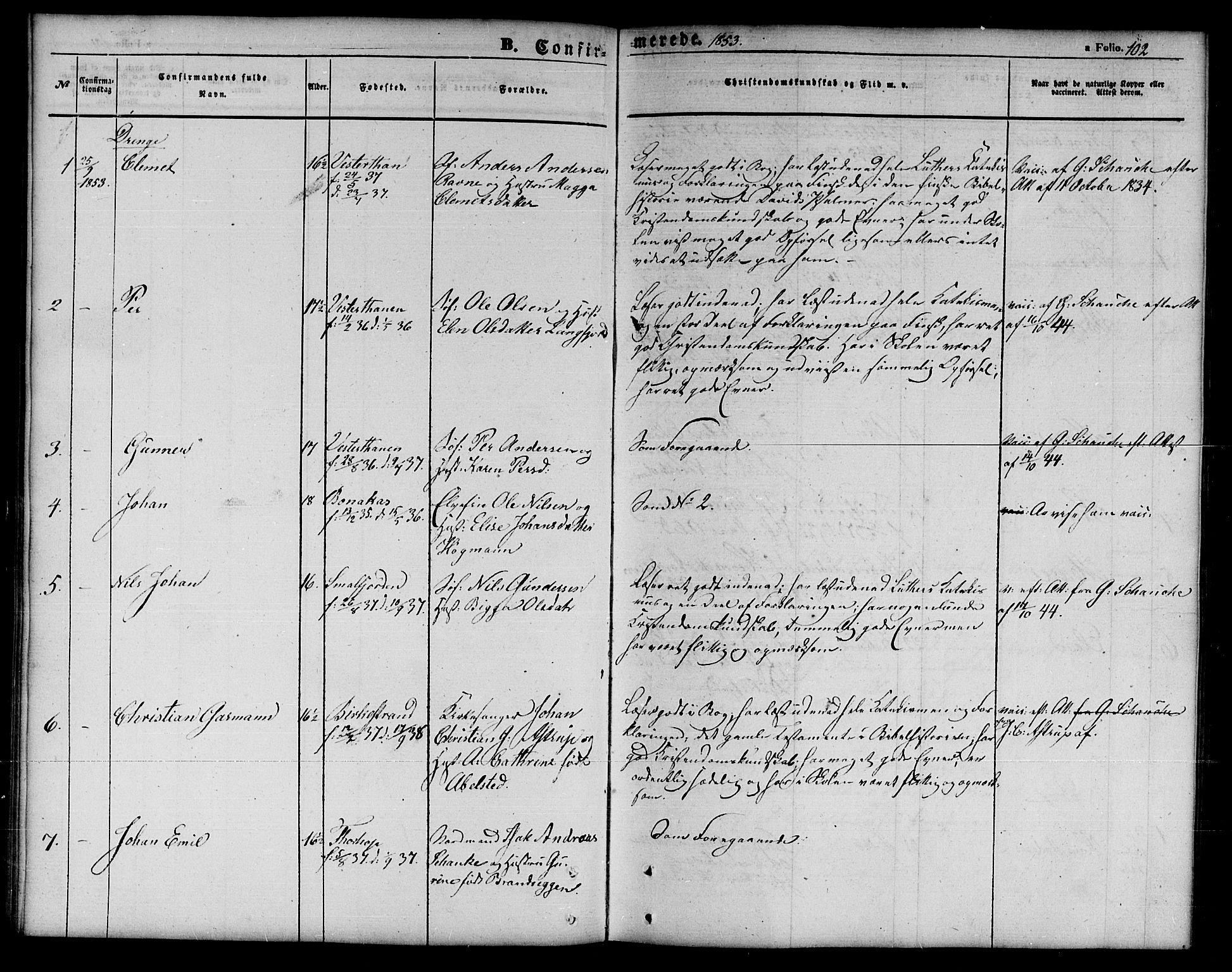 Tana sokneprestkontor, SATØ/S-1334/H/Hb/L0001klokker: Parish register (copy) no. 1 /1, 1853-1867, p. 102