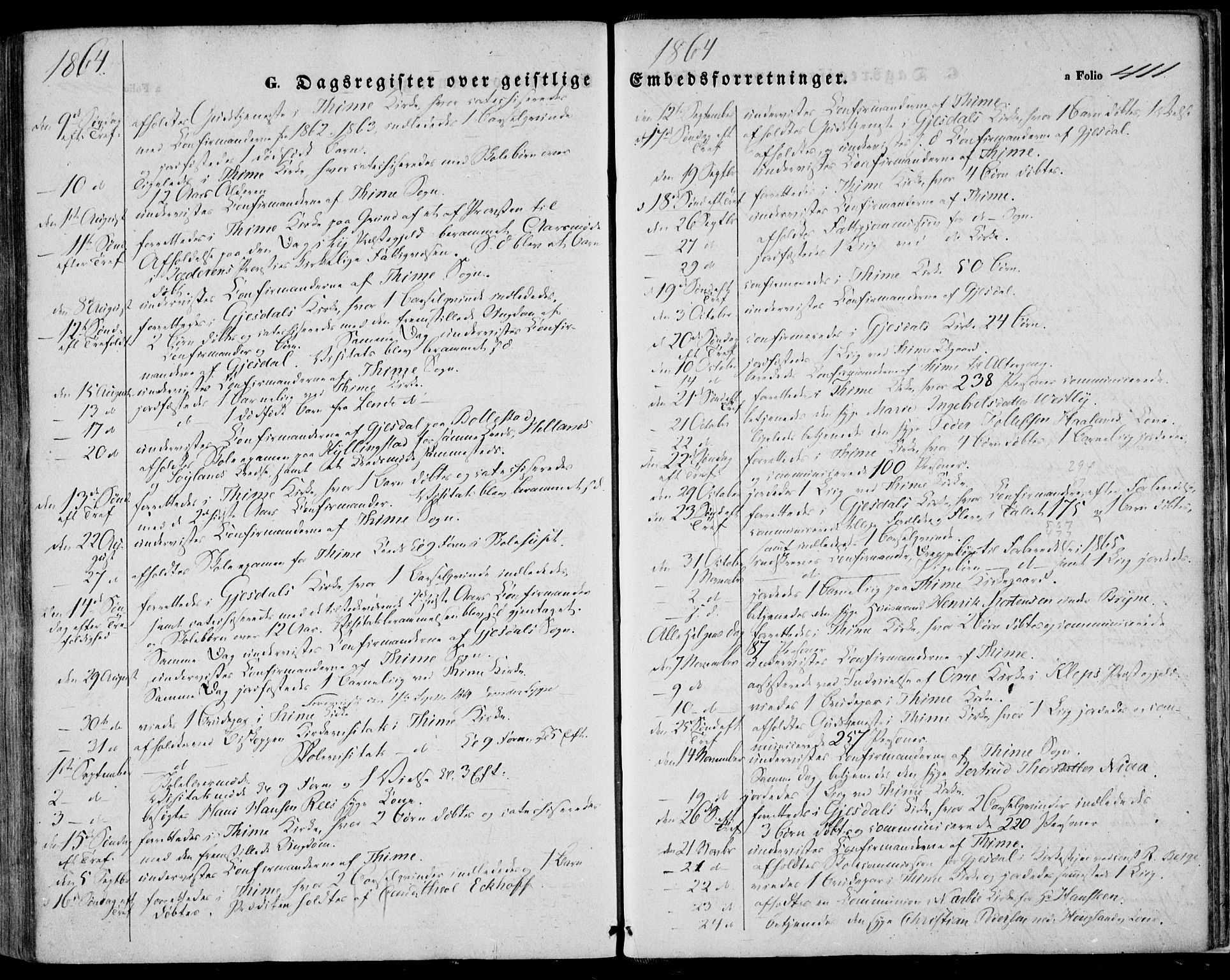 Lye sokneprestkontor, SAST/A-101794/001/30BA/L0007: Parish register (official) no. A 6, 1856-1871, p. 411