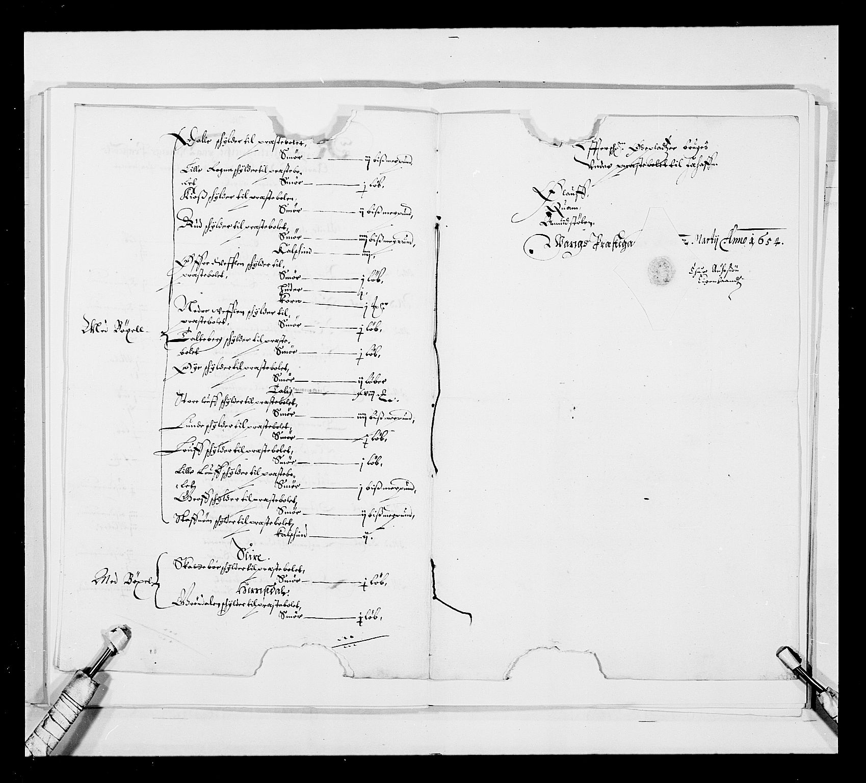 Stattholderembetet 1572-1771, RA/EA-2870/Ek/L0030/0001: Jordebøker 1633-1658: / Kirke- og prestebolsgods i Akershus len, 1654, p. 121