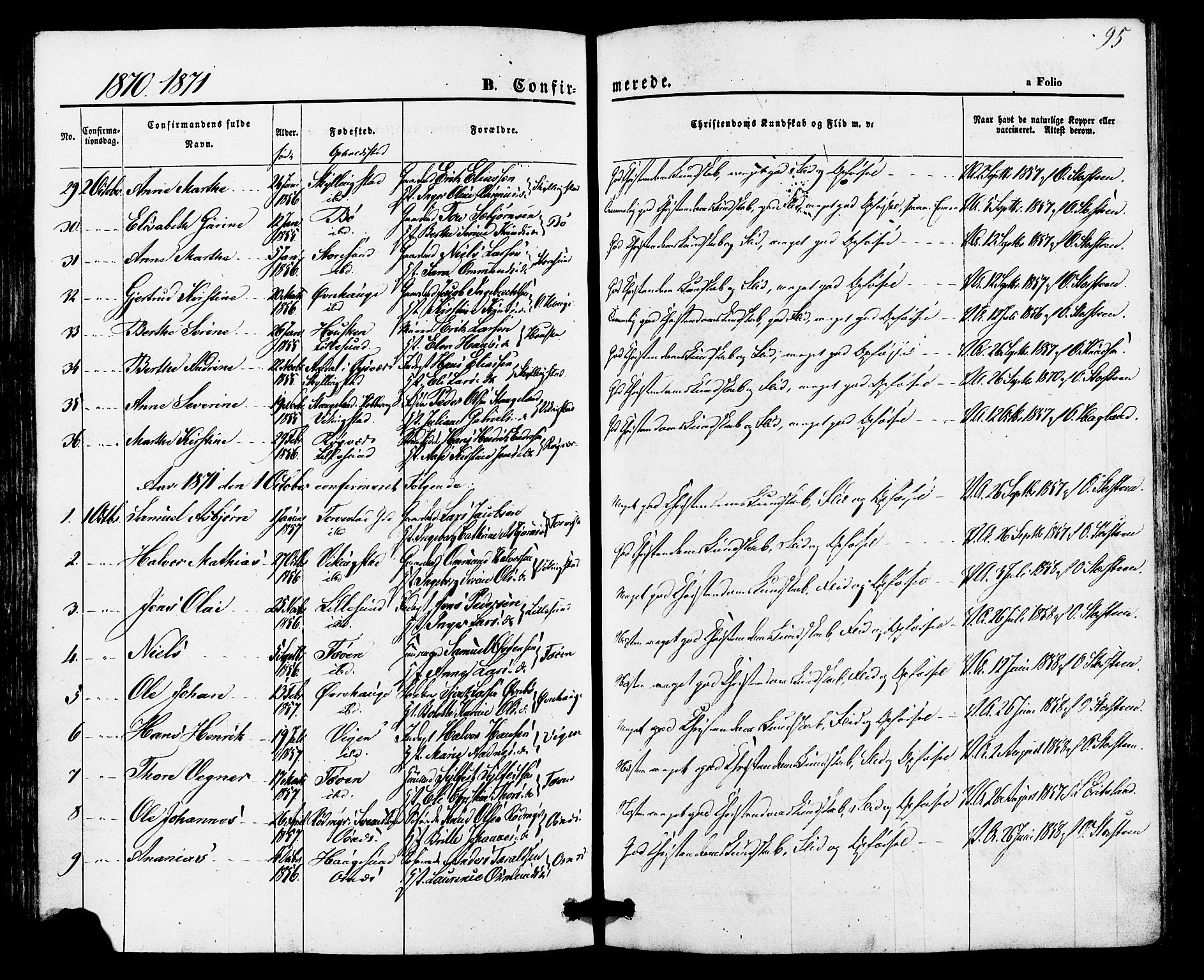 Torvastad sokneprestkontor, AV/SAST-A -101857/H/Ha/Haa/L0010: Parish register (official) no. A 10, 1857-1878, p. 95