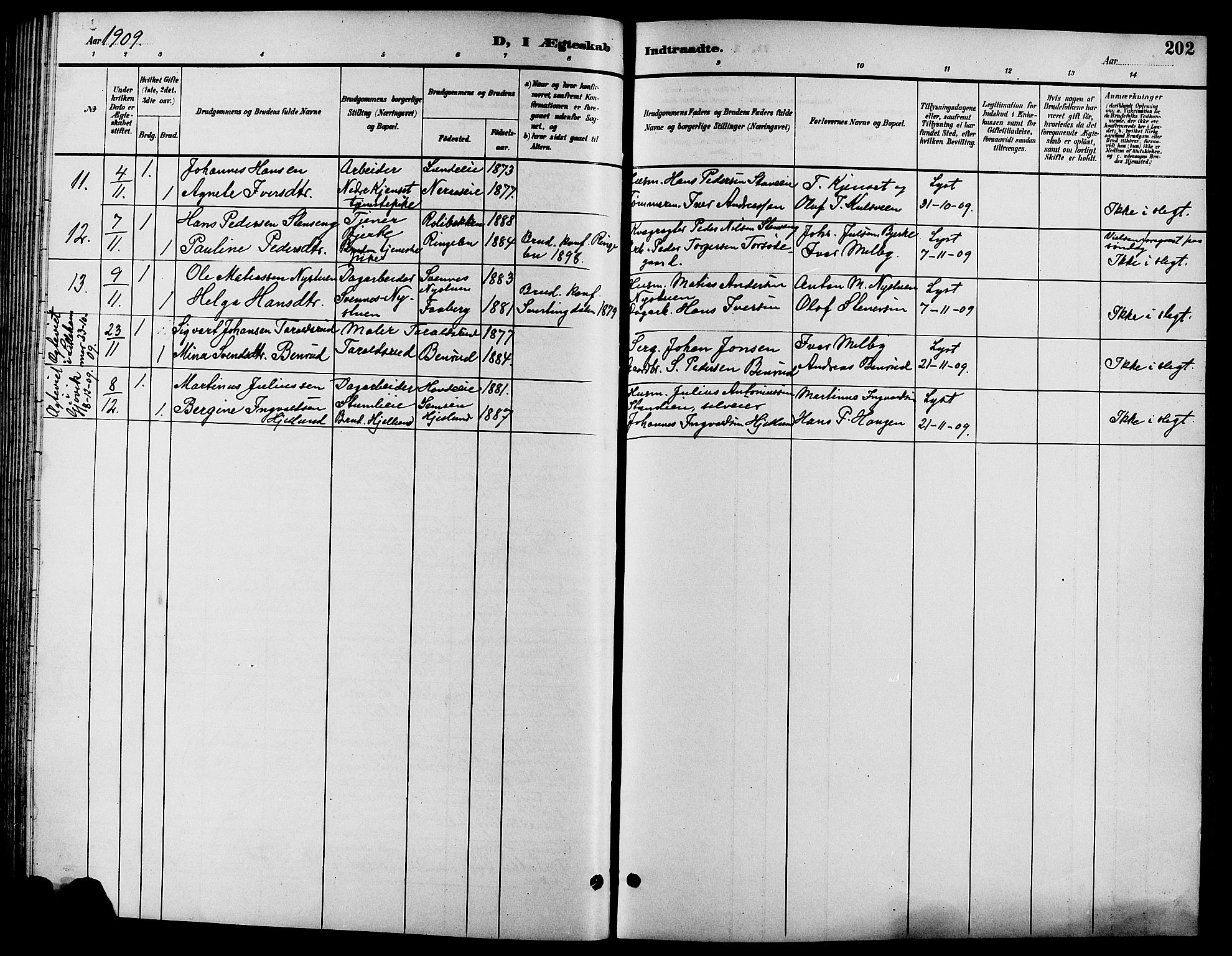 Biri prestekontor, SAH/PREST-096/H/Ha/Hab/L0004: Parish register (copy) no. 4, 1892-1909, p. 202