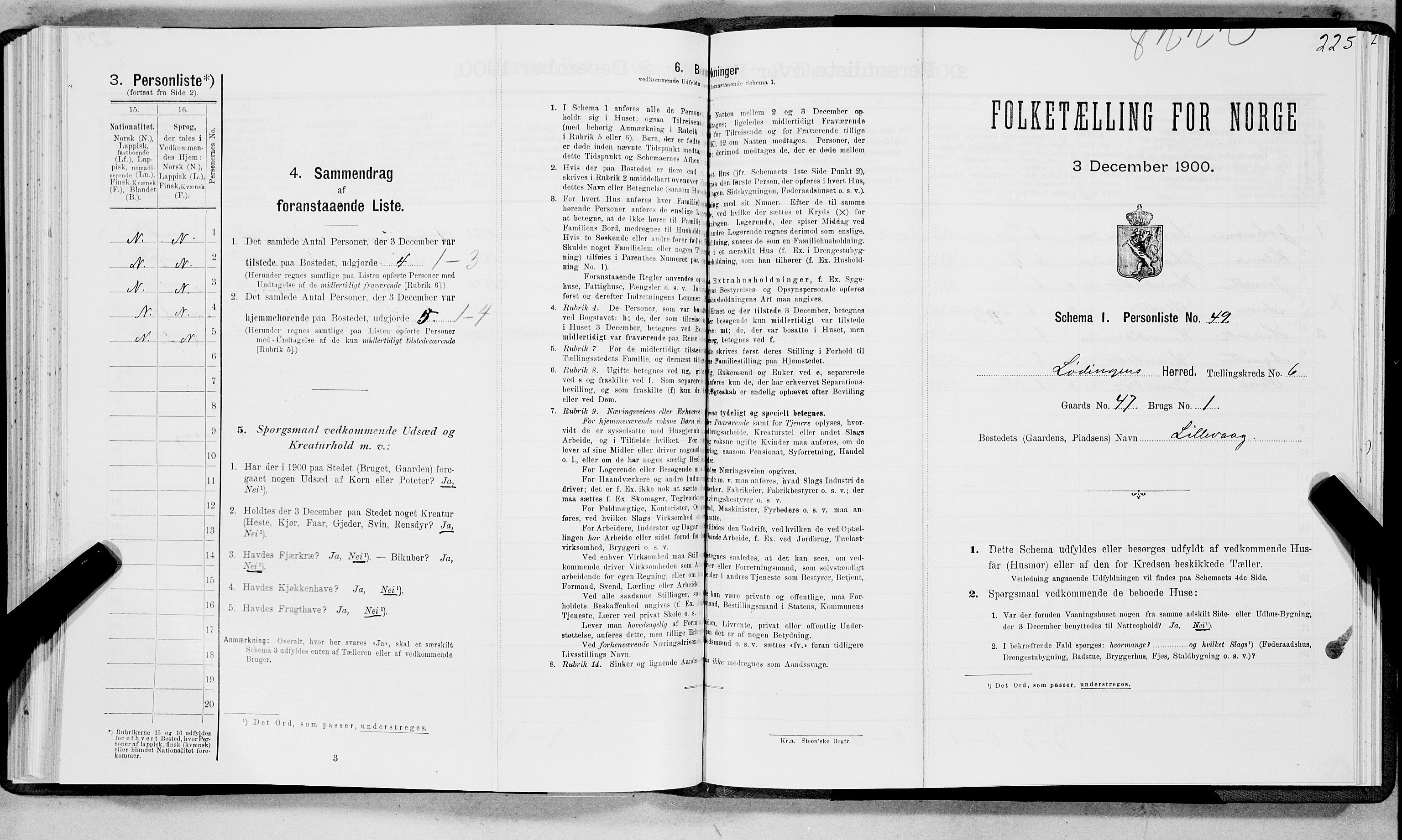 SAT, 1900 census for Lødingen, 1900, p. 703