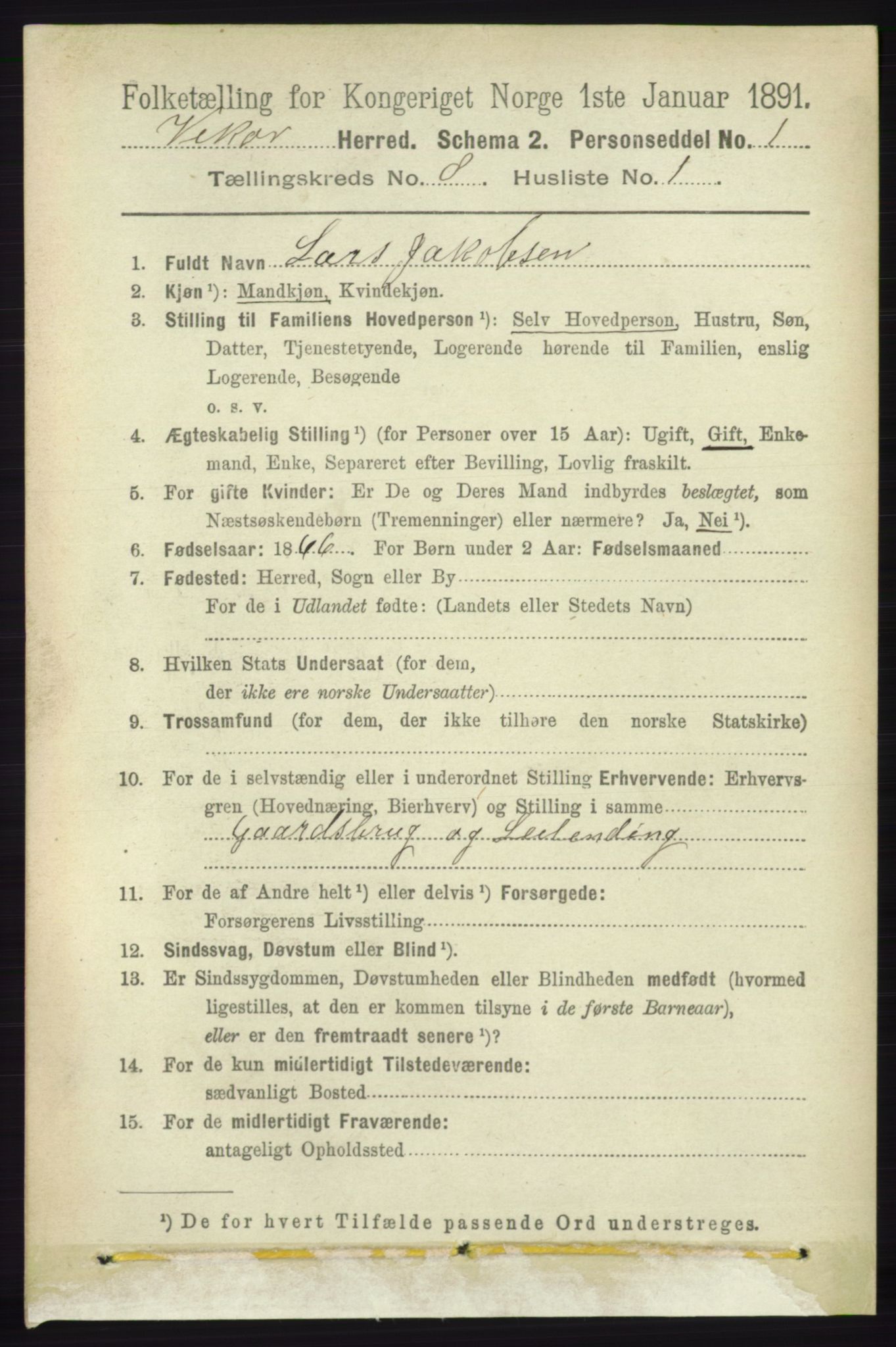 RA, 1891 census for 1238 Vikør, 1891, p. 2323