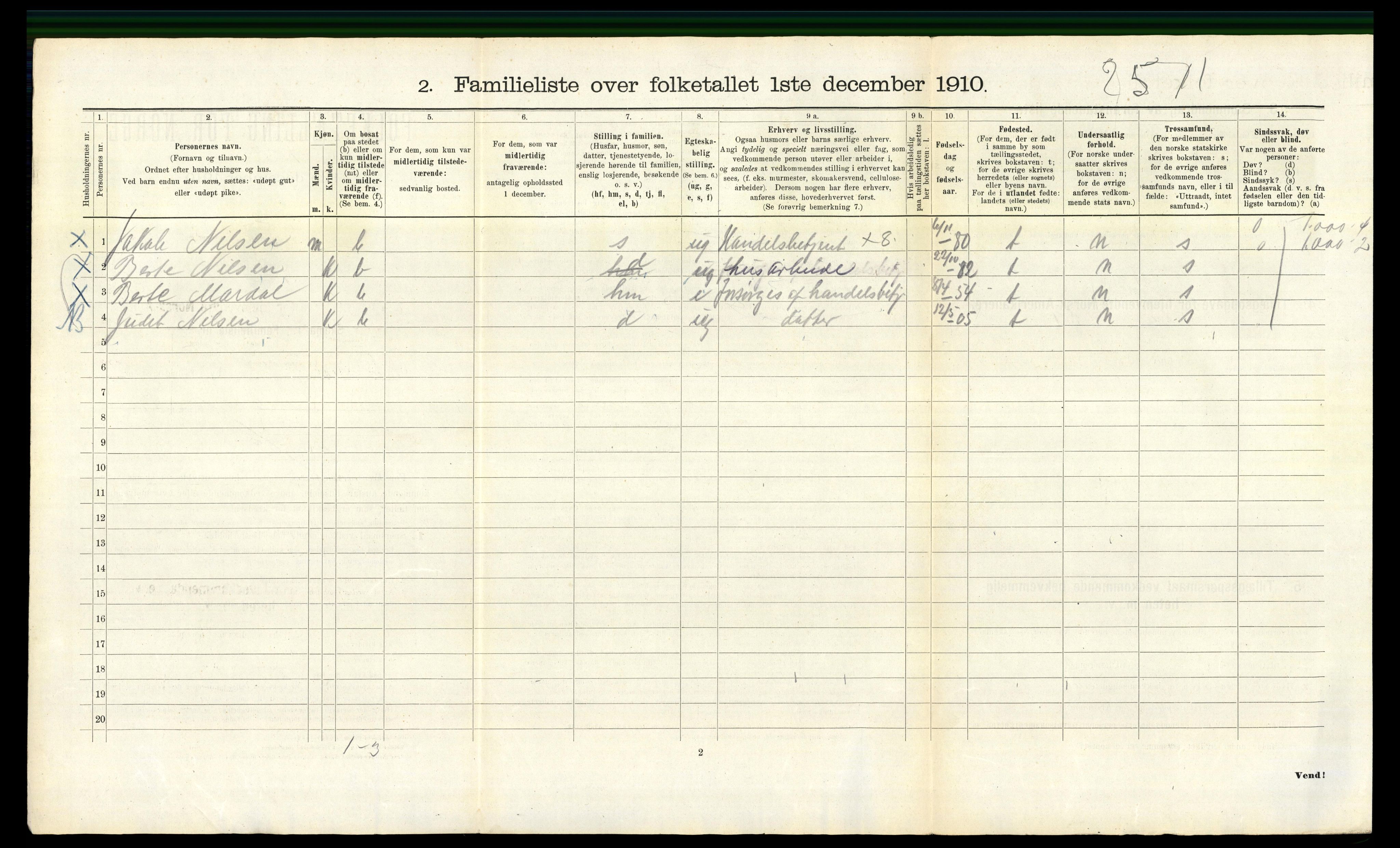 RA, 1910 census for Bergen, 1910, p. 25658