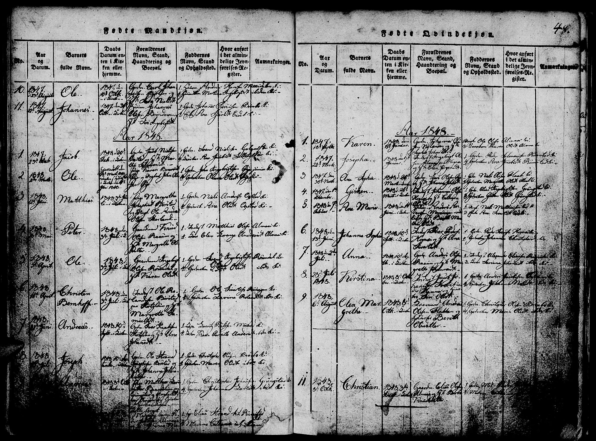 Ministerialprotokoller, klokkerbøker og fødselsregistre - Nord-Trøndelag, SAT/A-1458/765/L0562: Parish register (copy) no. 765C01, 1817-1851, p. 48