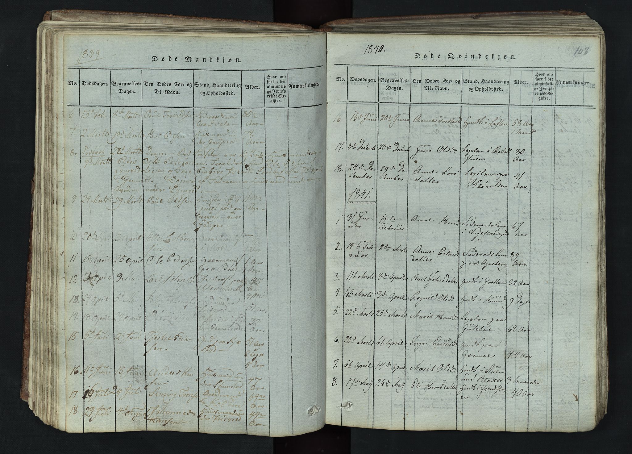 Lom prestekontor, SAH/PREST-070/L/L0002: Parish register (copy) no. 2, 1815-1844, p. 108