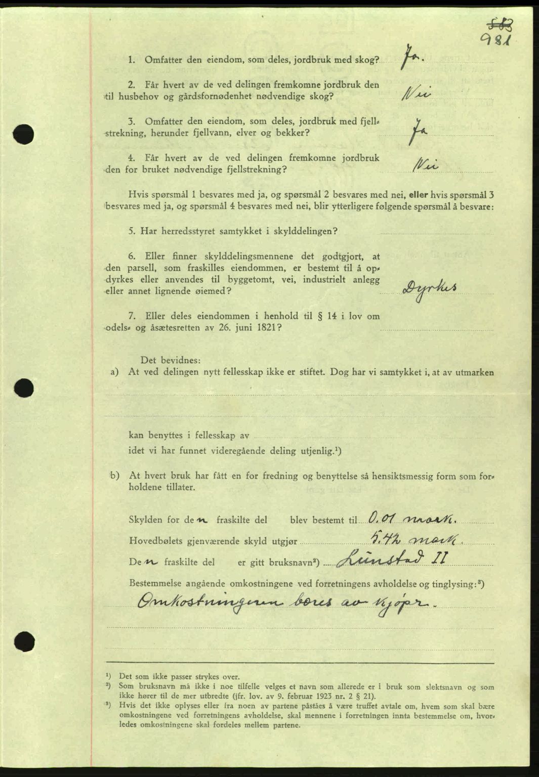 Nordmøre sorenskriveri, AV/SAT-A-4132/1/2/2Ca: Mortgage book no. A92, 1942-1942, Diary no: : 1571/1942