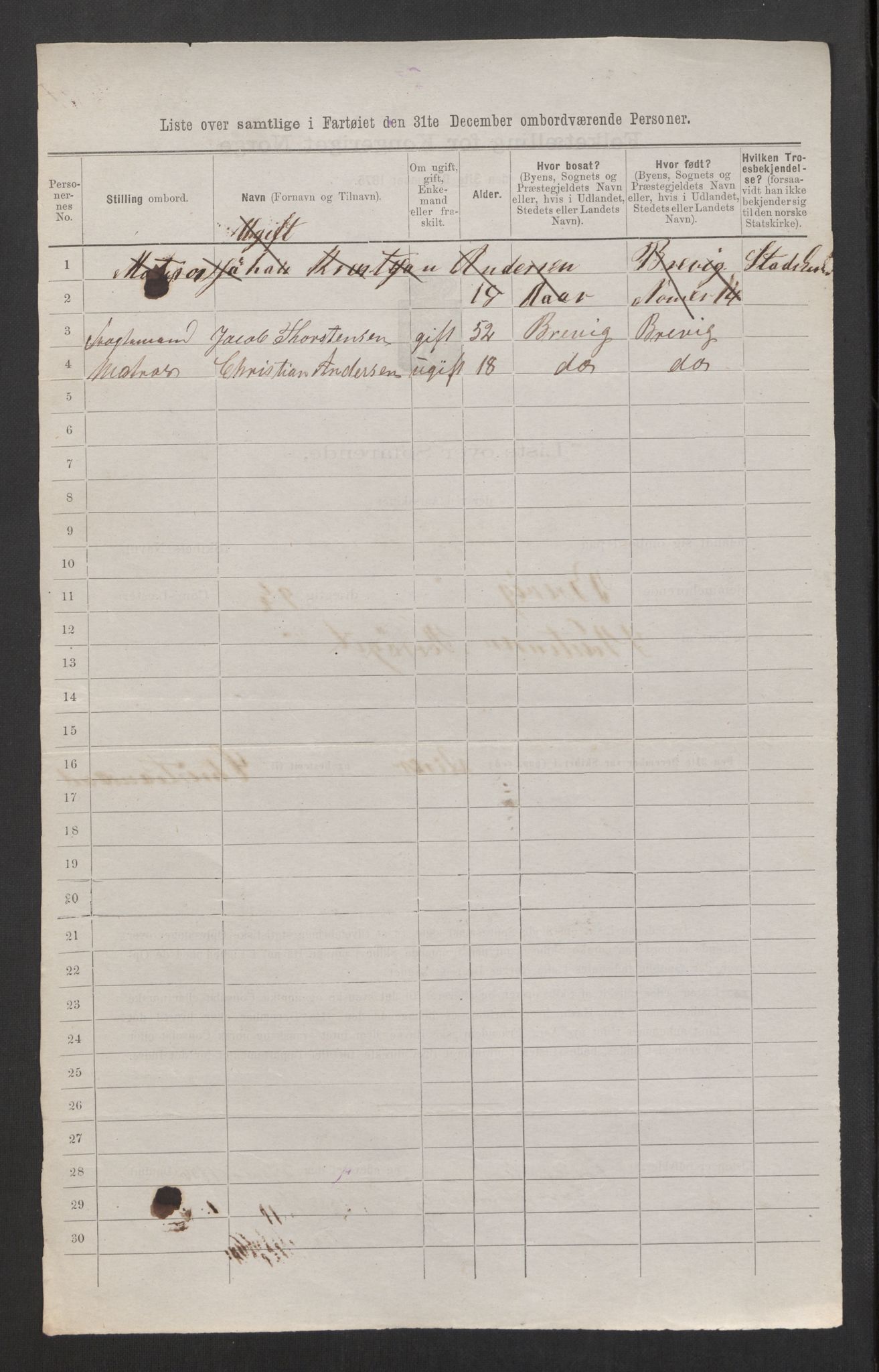 RA, 1875 census, lists of crew on ships: Ships in domestic ports, 1875, p. 281