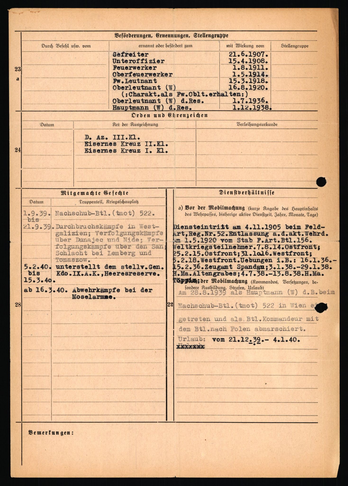 Forsvarets Overkommando. 2 kontor. Arkiv 11.4. Spredte tyske arkivsaker, AV/RA-RAFA-7031/D/Dar/Dara/L0018: Personalbøker, 1940-1945, p. 622