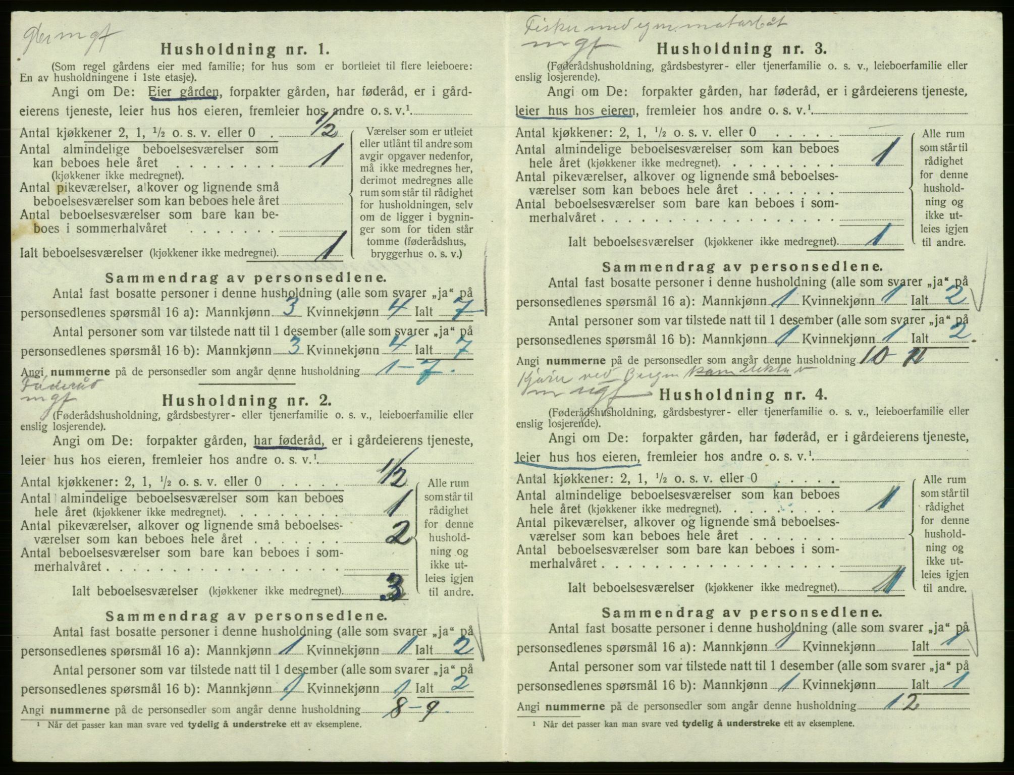 SAB, 1920 census for Samnanger, 1920, p. 666