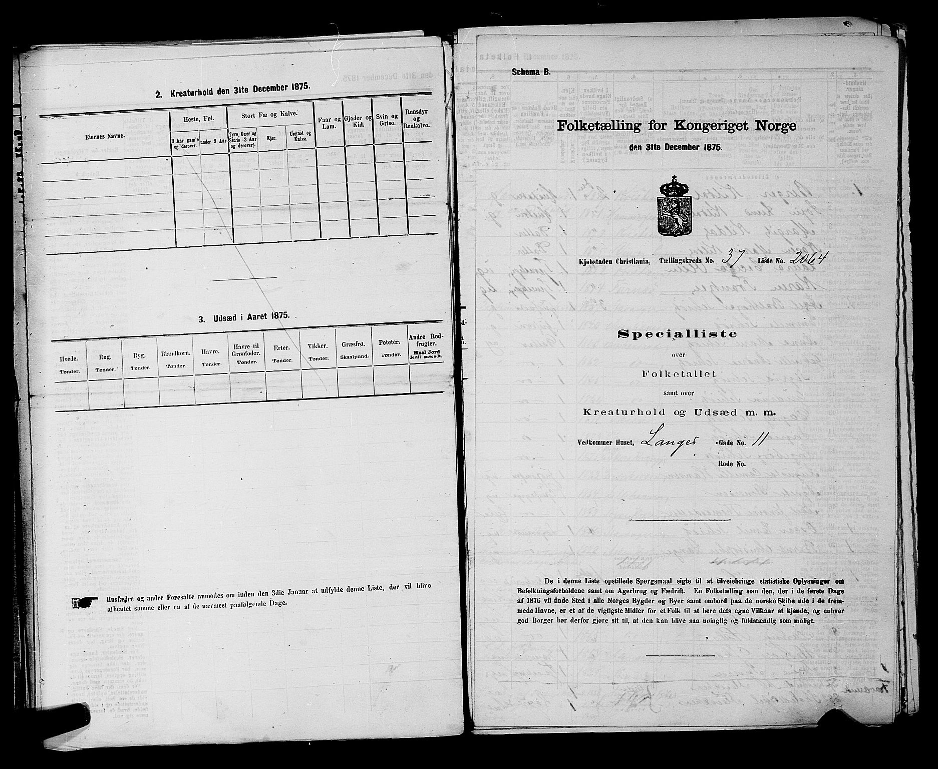 RA, 1875 census for 0301 Kristiania, 1875, p. 5905