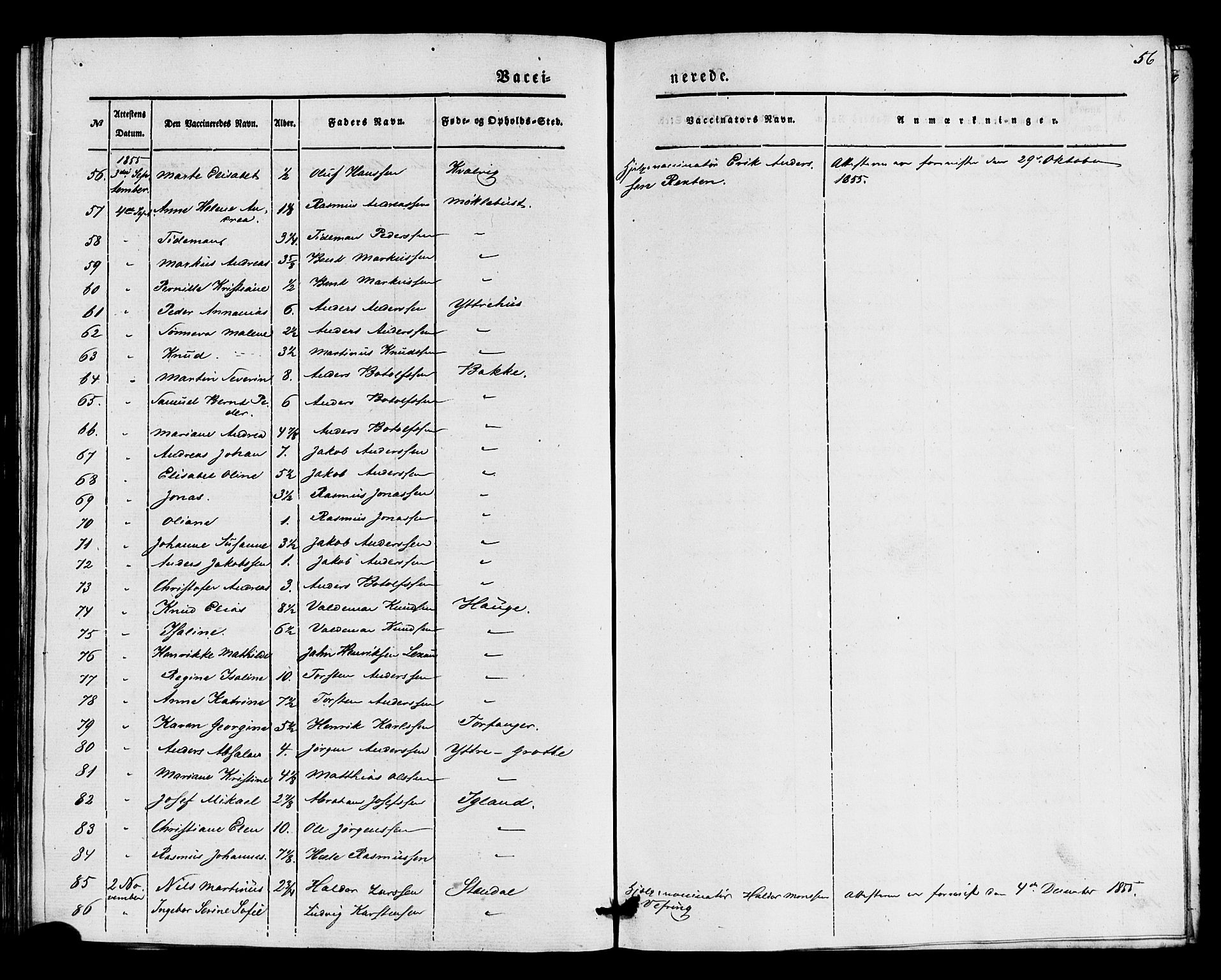 Kinn sokneprestembete, AV/SAB-A-80801/H/Haa/Haaa/L0016: Parish register (official) no. A 16, 1841-1858, p. 56