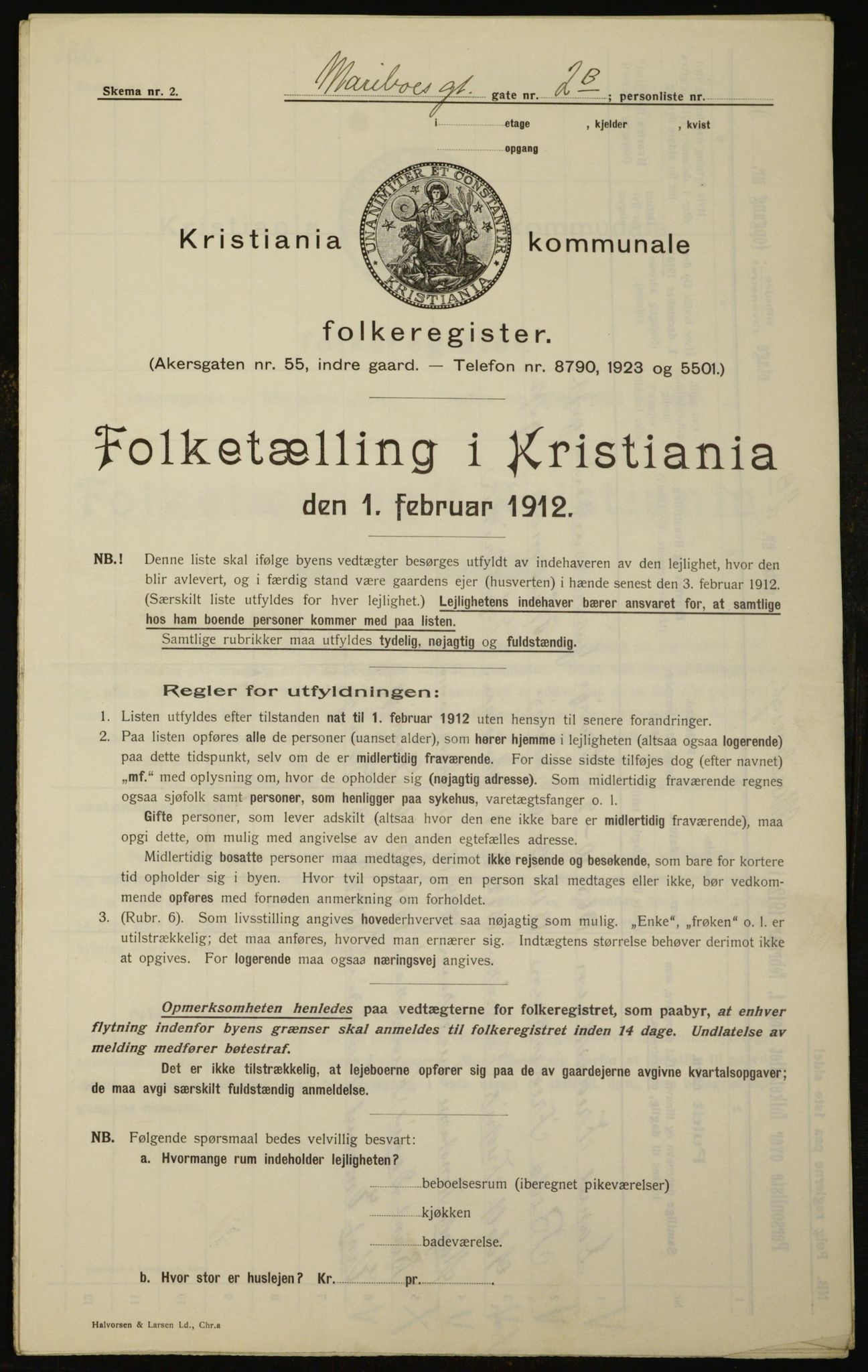 OBA, Municipal Census 1912 for Kristiania, 1912, p. 60785