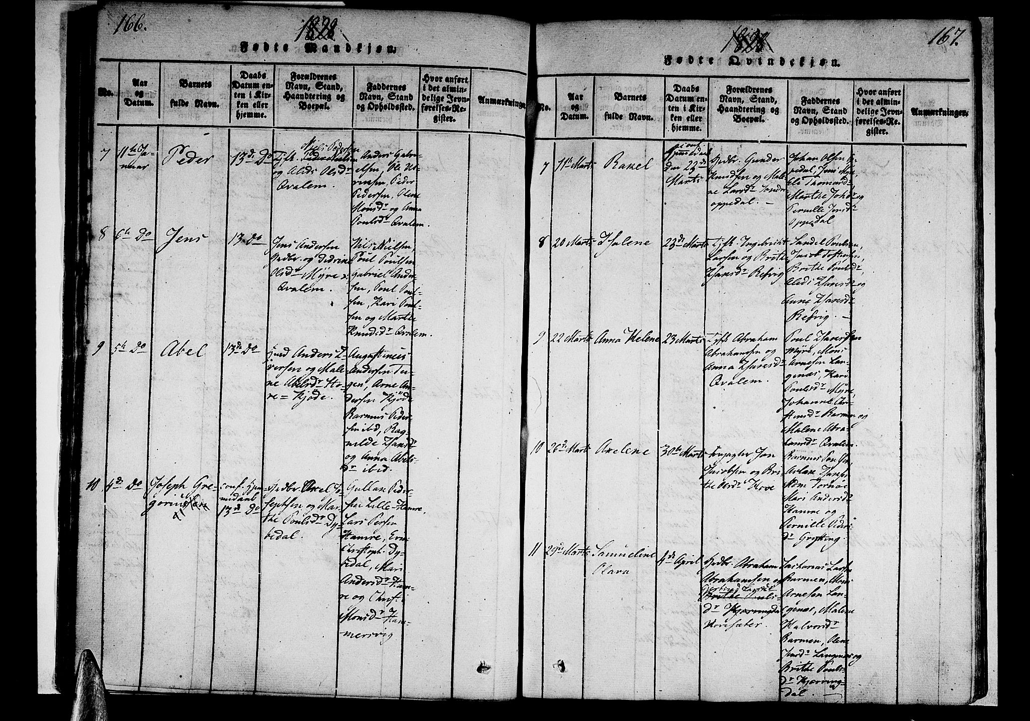 Selje sokneprestembete, AV/SAB-A-99938/H/Ha/Haa/Haaa: Parish register (official) no. A 8, 1816-1828, p. 166-167