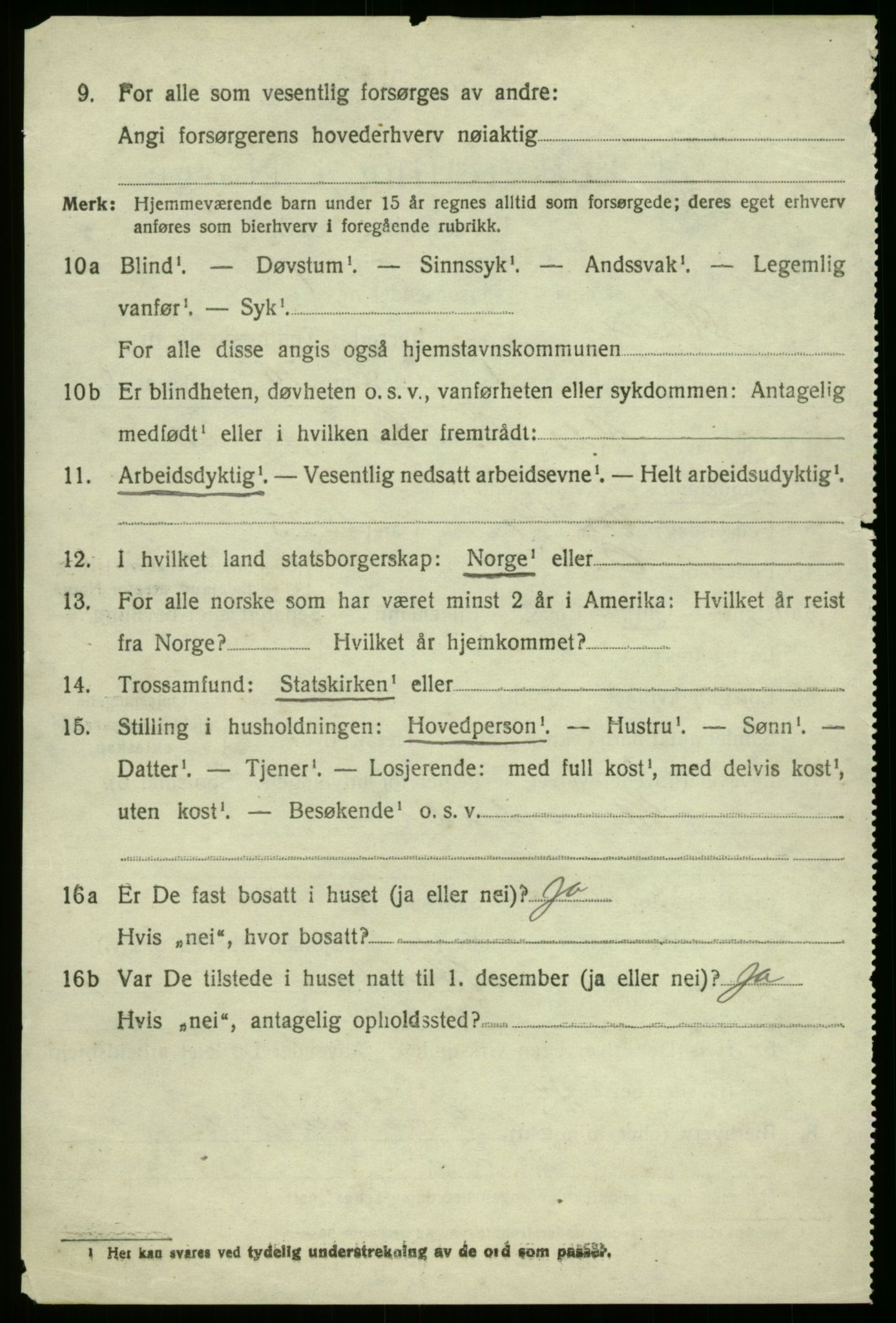 SAB, 1920 census for Haus, 1920, p. 3280