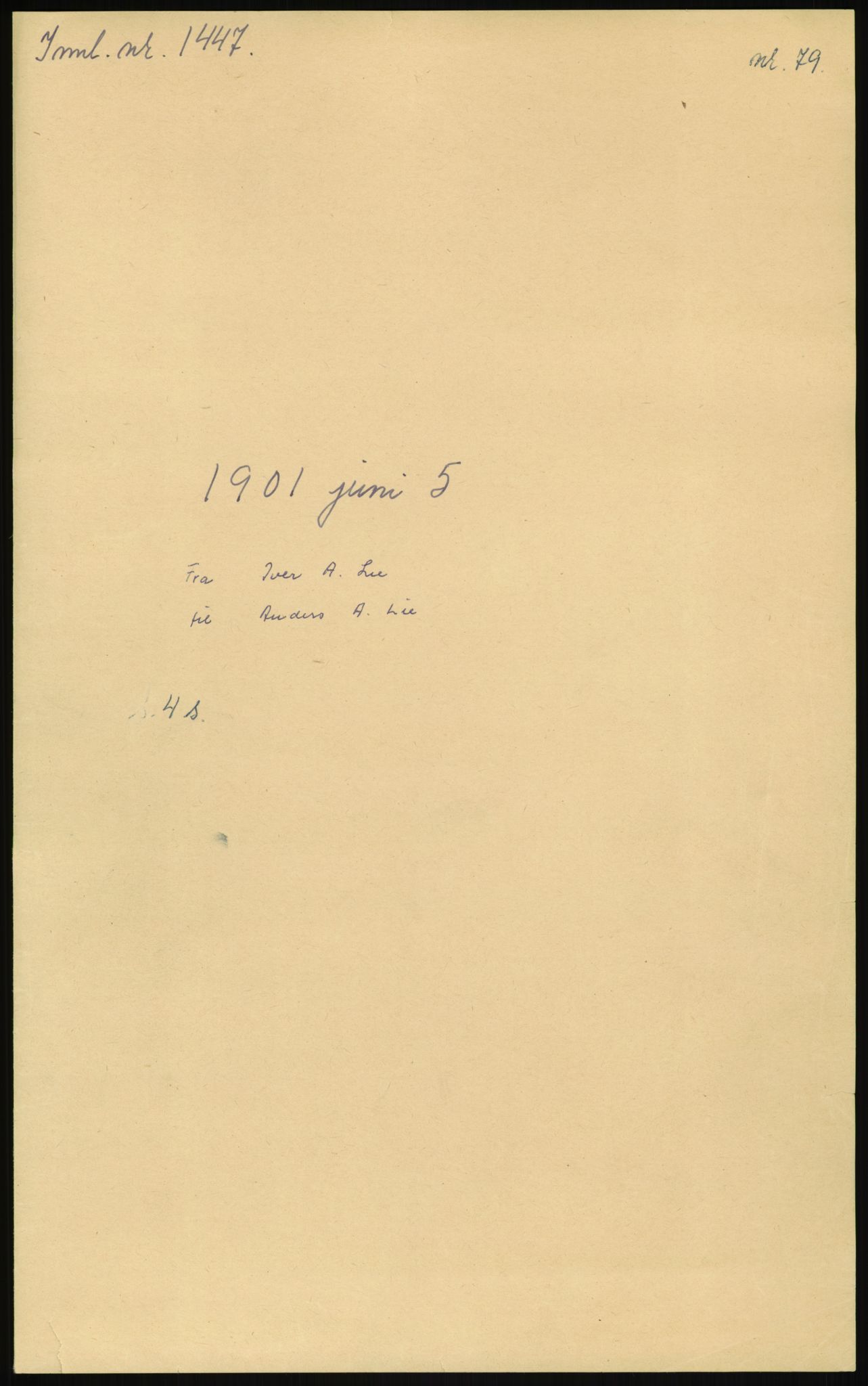 Samlinger til kildeutgivelse, Amerikabrevene, AV/RA-EA-4057/F/L0013: Innlån fra Oppland: Lie (brevnr 79-115) - Nordrum, 1838-1914, p. 3