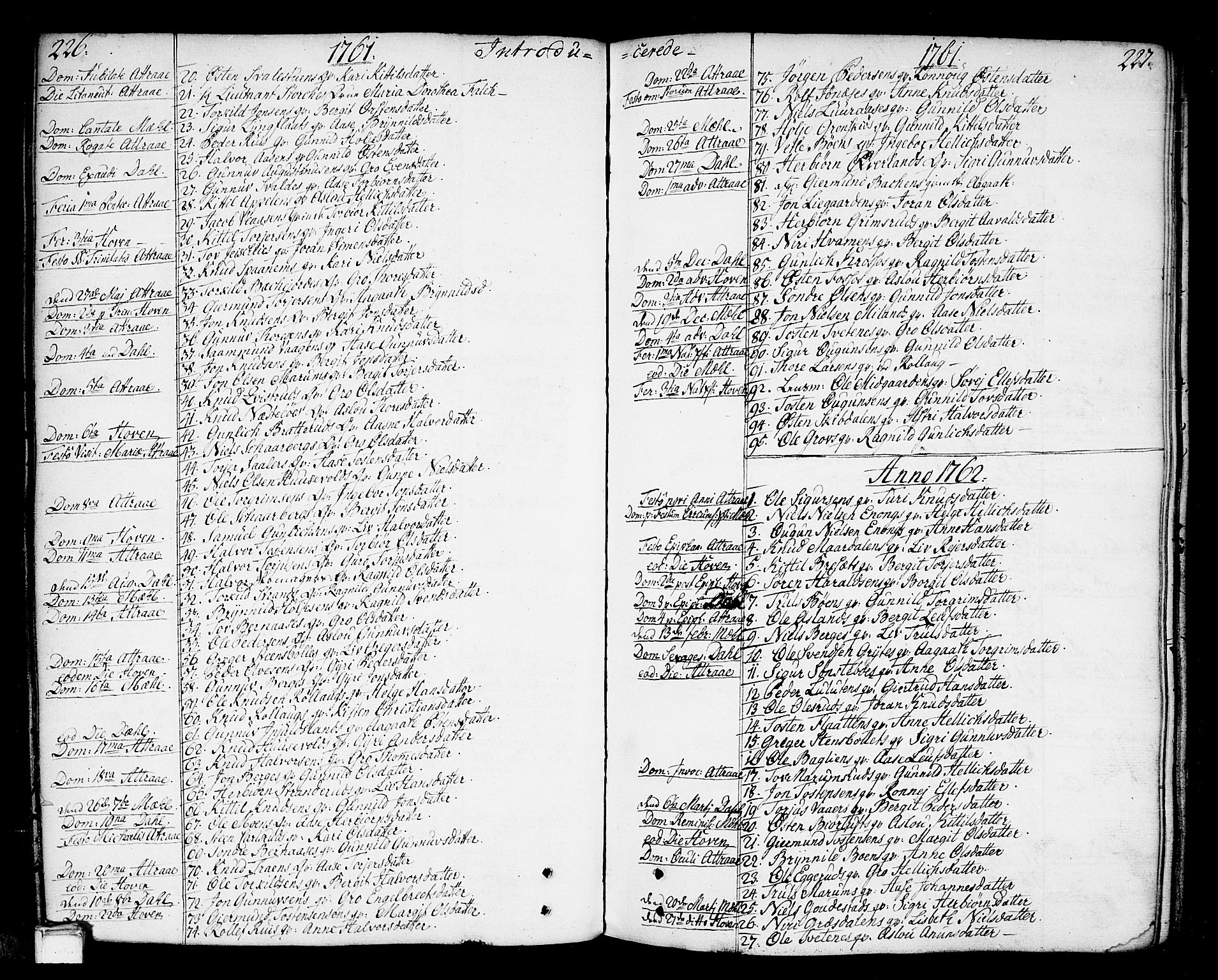 Tinn kirkebøker, SAKO/A-308/F/Fa/L0002: Parish register (official) no. I 2, 1757-1810, p. 226-227