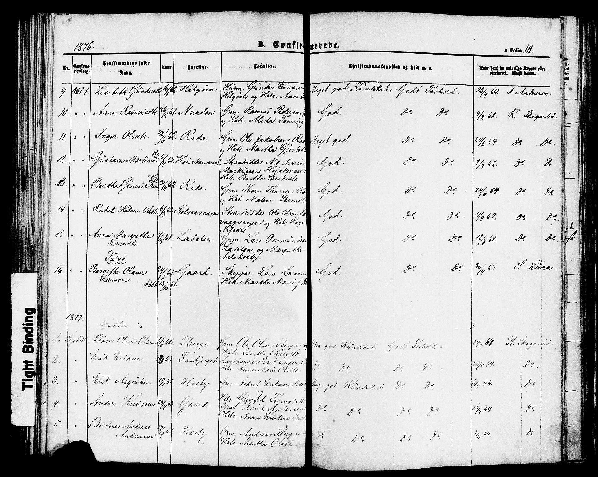 Finnøy sokneprestkontor, SAST/A-101825/H/Ha/Haa/L0008: Parish register (official) no. A 8, 1863-1878, p. 111