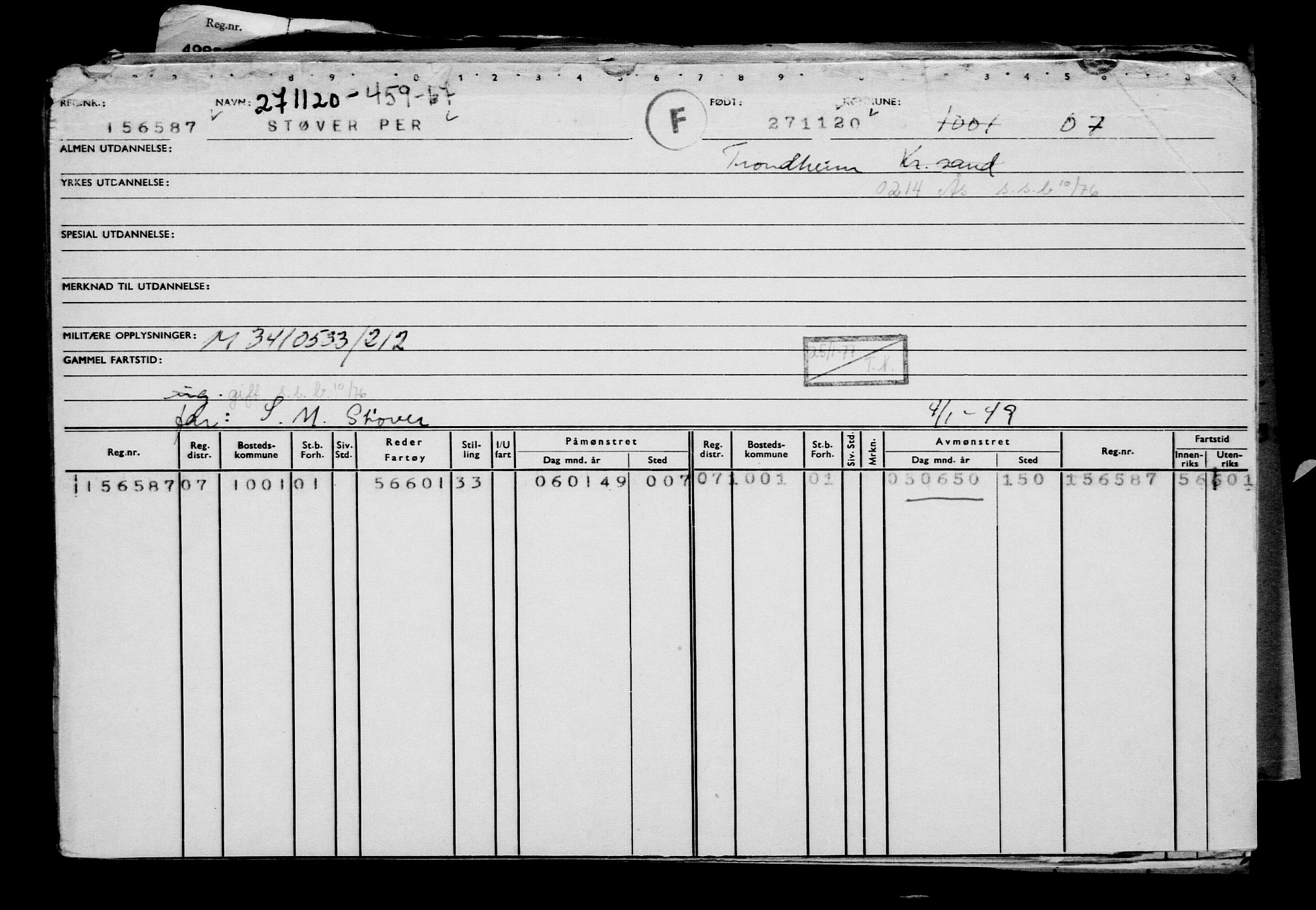 Direktoratet for sjømenn, RA/S-3545/G/Gb/L0187: Hovedkort, 1920, p. 627