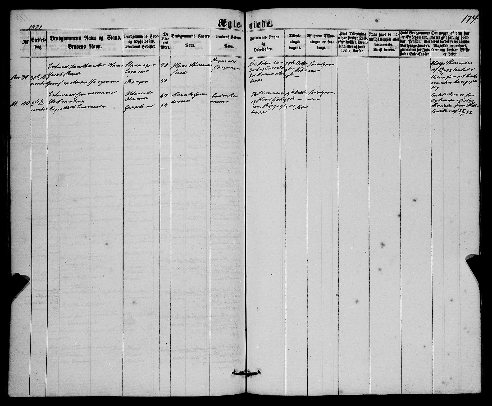 Finnås sokneprestembete, AV/SAB-A-99925/H/Ha/Haa/Haaa/L0008: Parish register (official) no. A 8, 1863-1872, p. 174