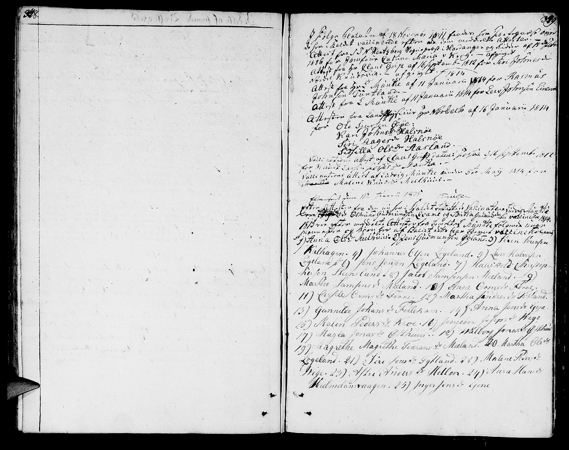 Hjelmeland sokneprestkontor, SAST/A-101843/01/IV/L0002: Parish register (official) no. A 2, 1799-1816, p. 348-349