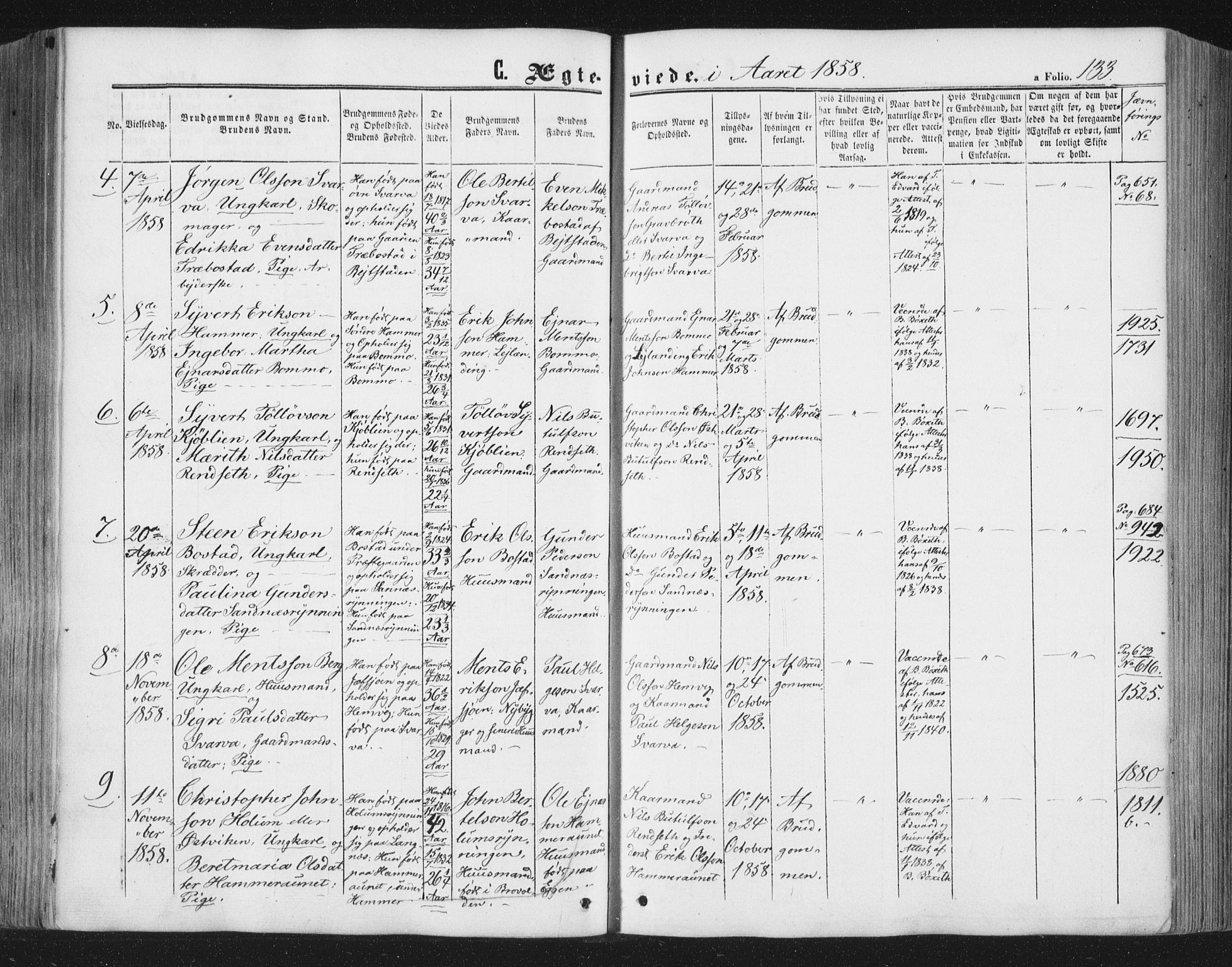Ministerialprotokoller, klokkerbøker og fødselsregistre - Nord-Trøndelag, SAT/A-1458/749/L0472: Parish register (official) no. 749A06, 1857-1873, p. 133