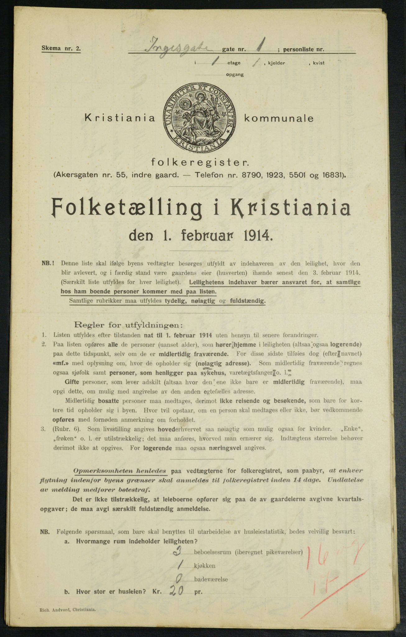 OBA, Municipal Census 1914 for Kristiania, 1914, p. 43929