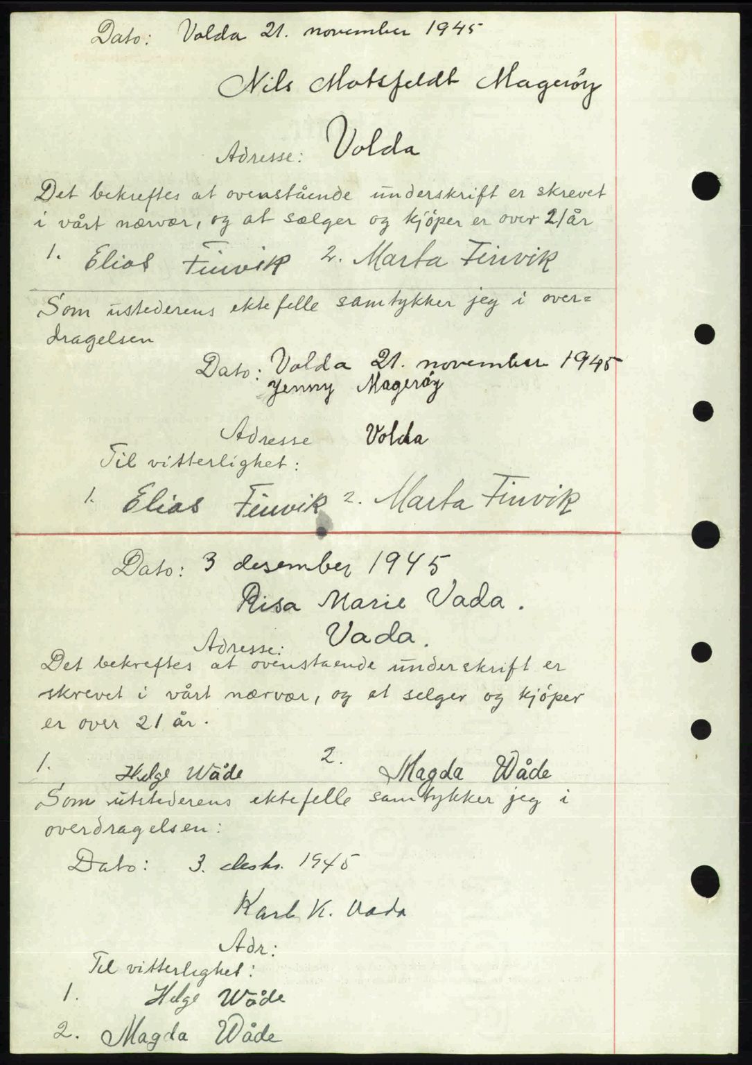 Nordmøre sorenskriveri, AV/SAT-A-4132/1/2/2Ca: Mortgage book no. A100b, 1946-1946, Diary no: : 60/1946