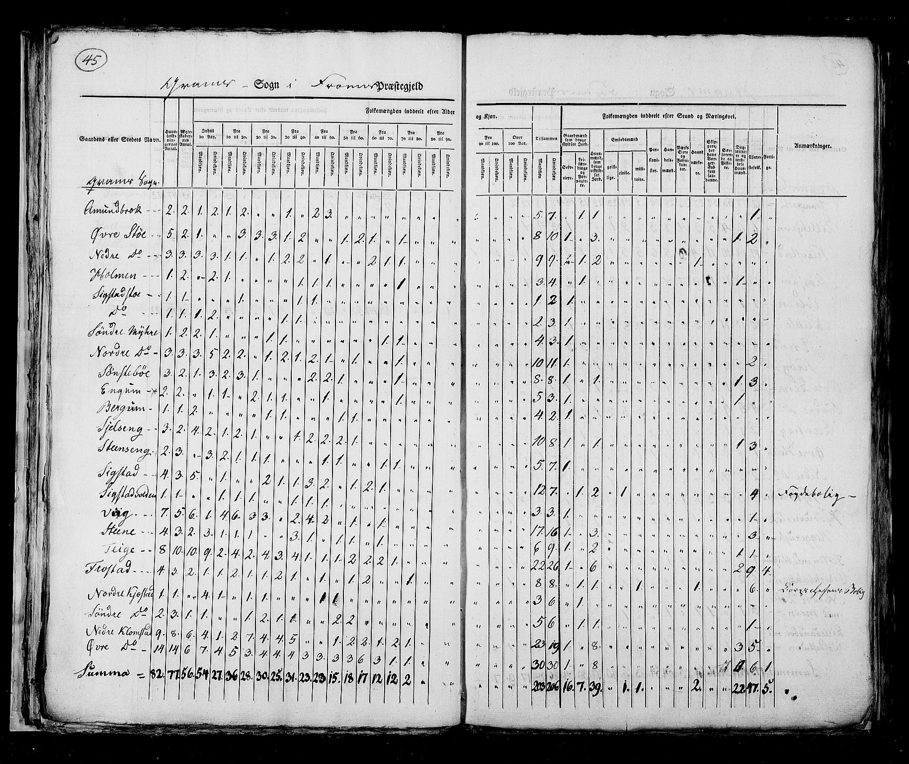 RA, Census 1825, vol. 6: Kristians amt, 1825, p. 45