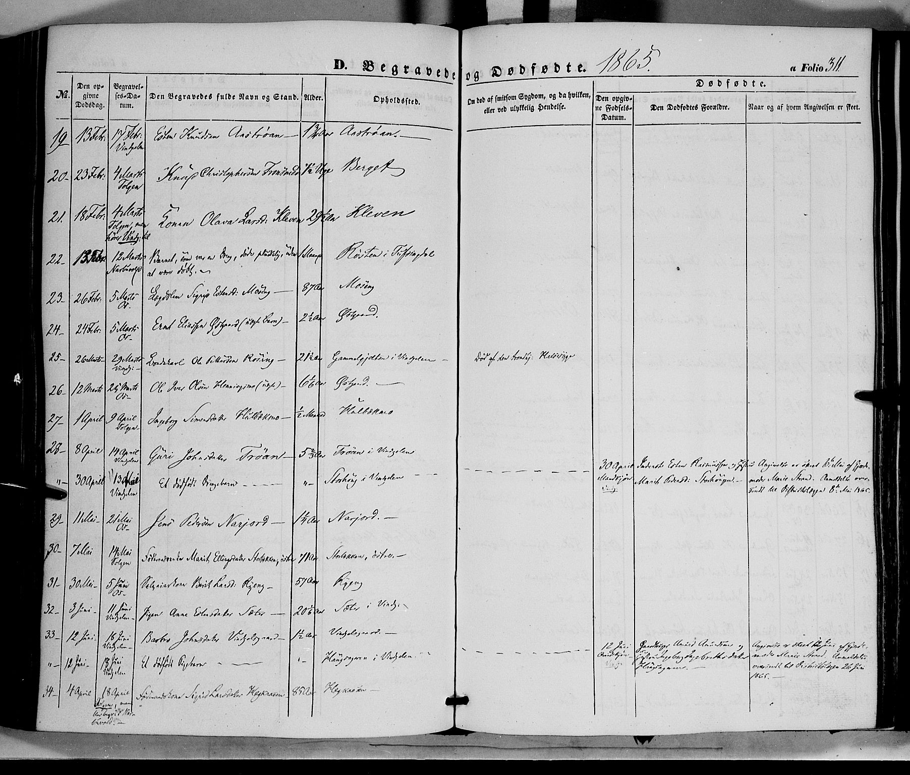 Tolga prestekontor, AV/SAH-PREST-062/K/L0006: Parish register (official) no. 6, 1852-1876, p. 311