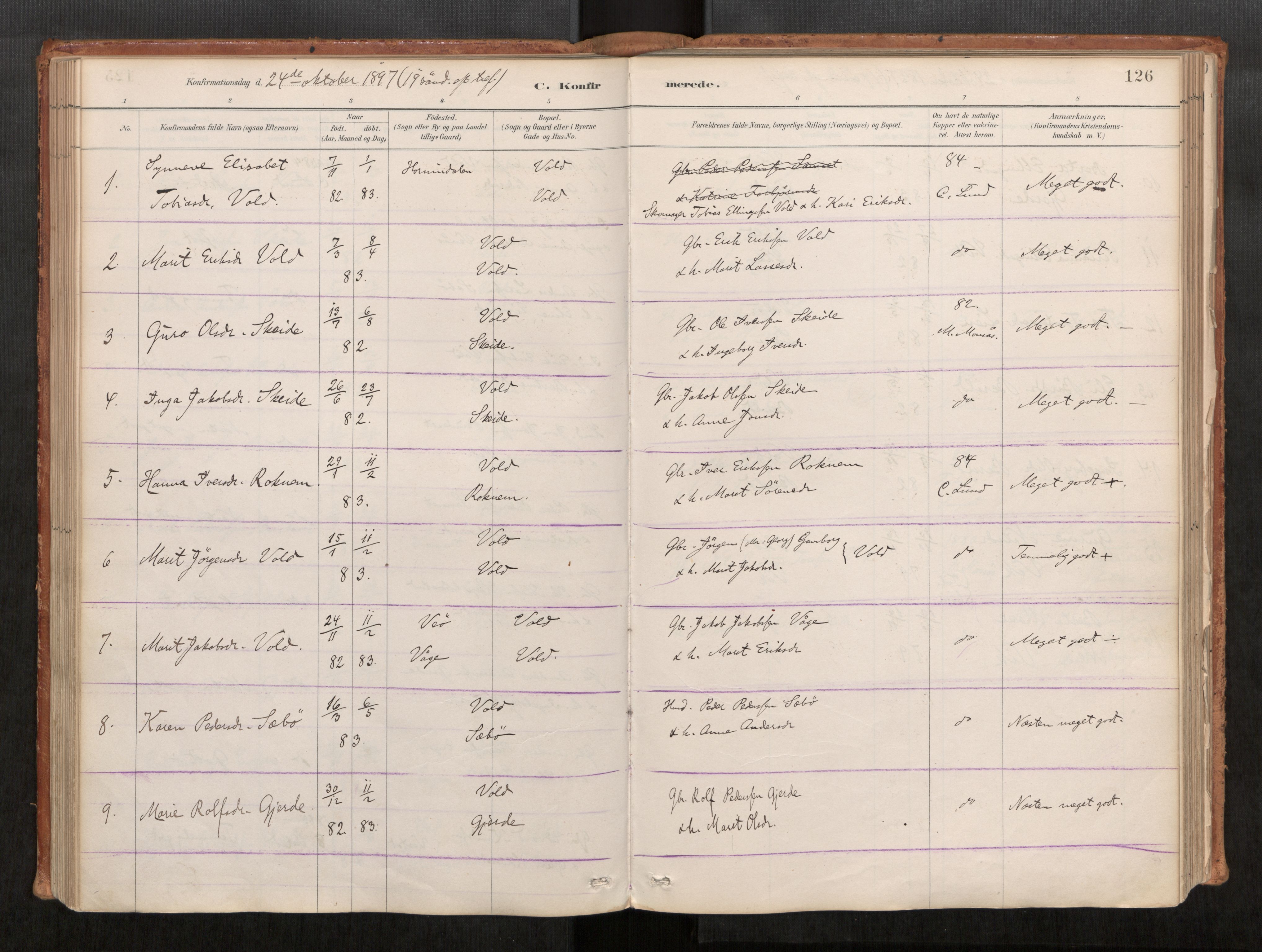Ministerialprotokoller, klokkerbøker og fødselsregistre - Møre og Romsdal, SAT/A-1454/543/L0568: Parish register (official) no. 543A03, 1885-1915, p. 126