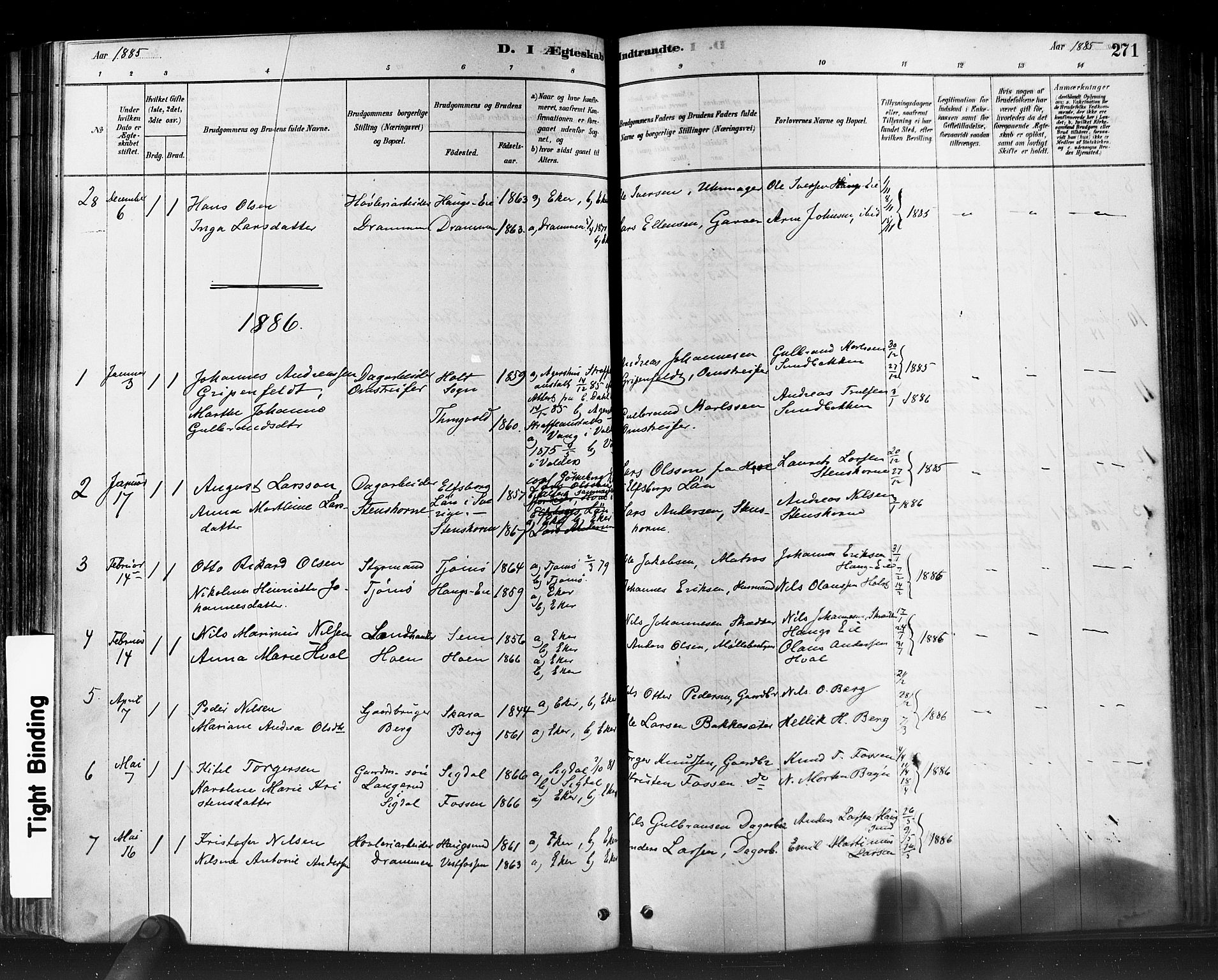 Eiker kirkebøker, SAKO/A-4/F/Fb/L0001: Parish register (official) no. II 1, 1878-1888, p. 271