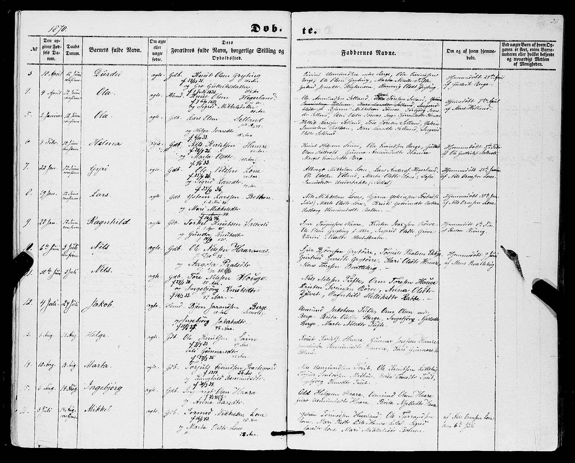 Røldal sokneprestembete, SAB/A-100247: Parish register (official) no. A 3, 1856-1870, p. 26