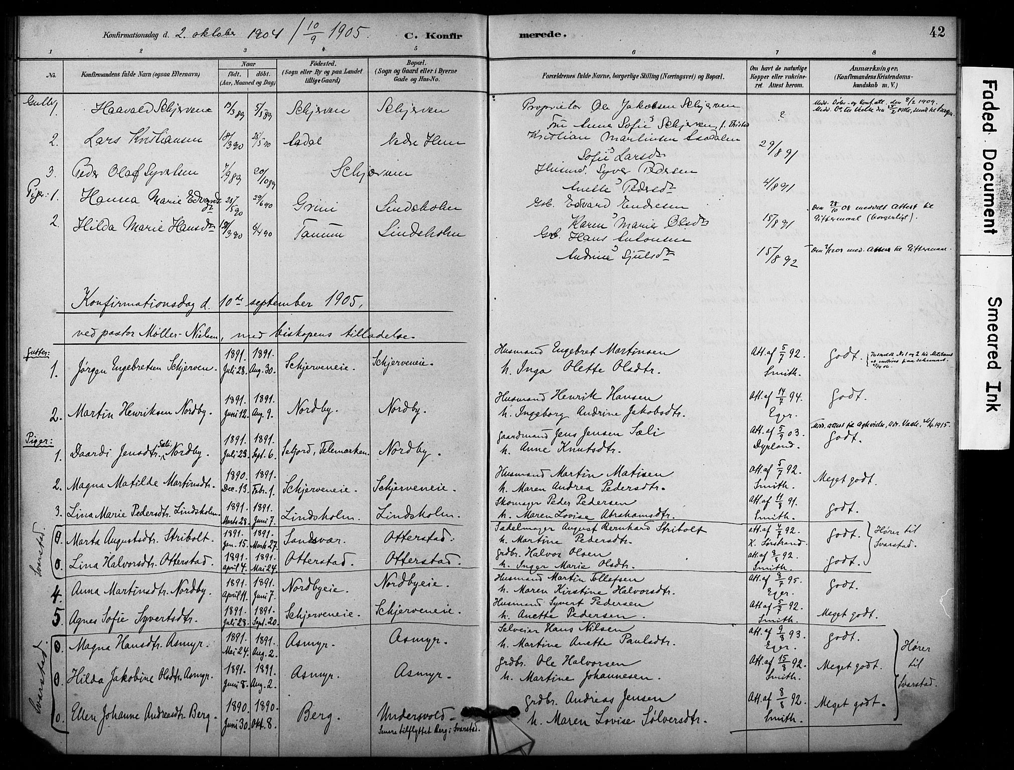 Lardal kirkebøker, AV/SAKO-A-350/F/Fc/L0001: Parish register (official) no. III 1, 1881-1906, p. 42