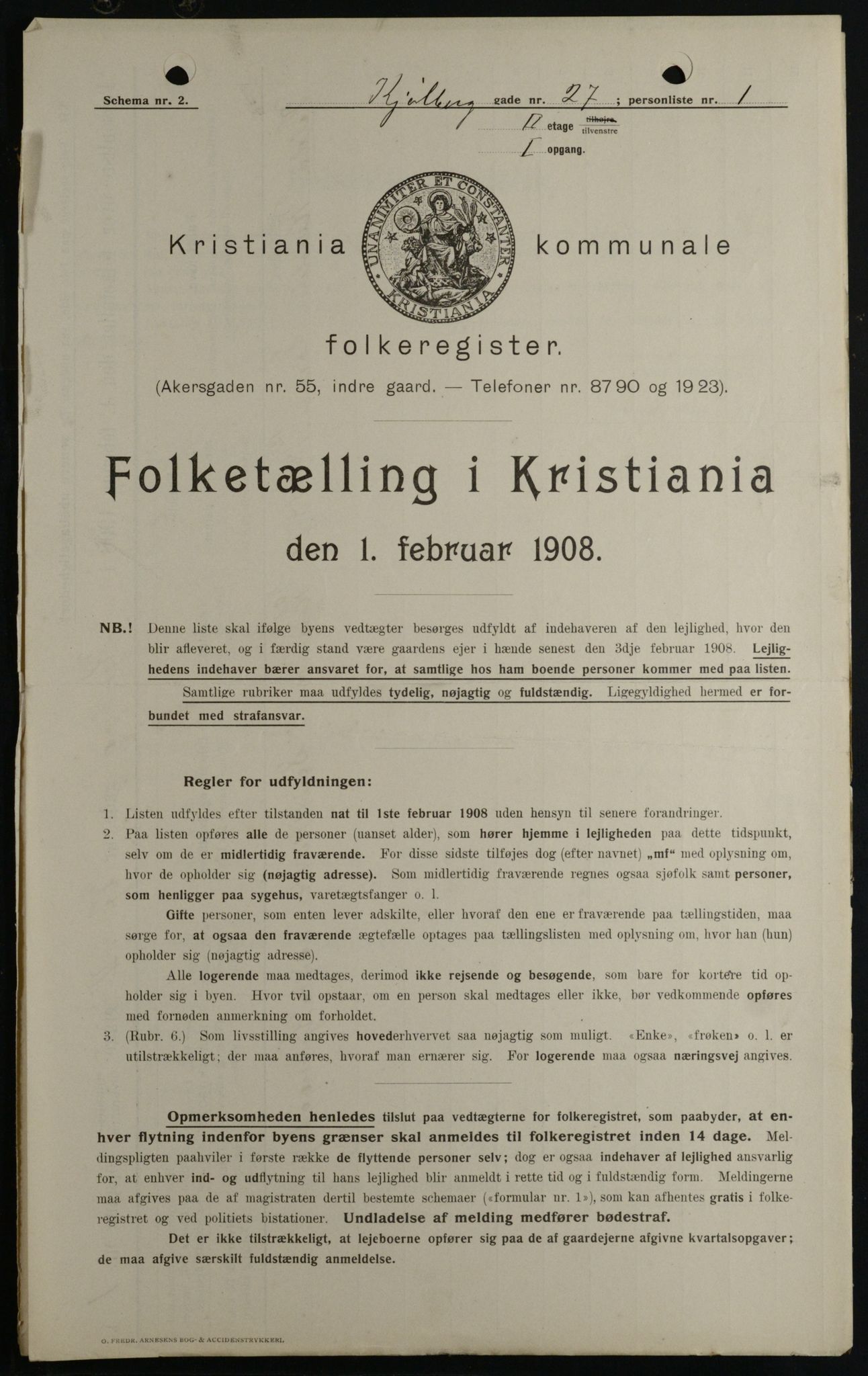 OBA, Municipal Census 1908 for Kristiania, 1908, p. 46339