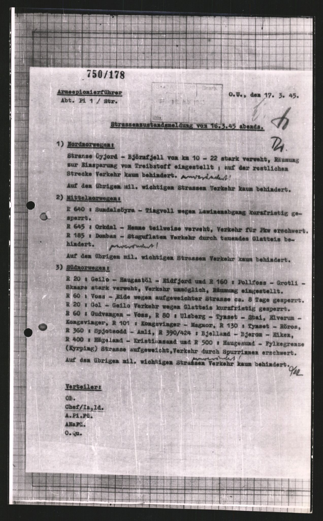 Forsvarets Overkommando. 2 kontor. Arkiv 11.4. Spredte tyske arkivsaker, AV/RA-RAFA-7031/D/Dar/Dara/L0008: Krigsdagbøker for 20. Gebirgs-Armee-Oberkommando (AOK 20), 1945, p. 487