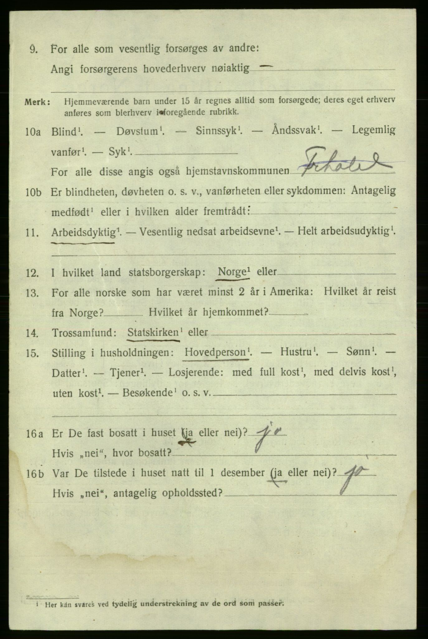 SAO, 1920 census for Fredrikshald, 1920, p. 18732