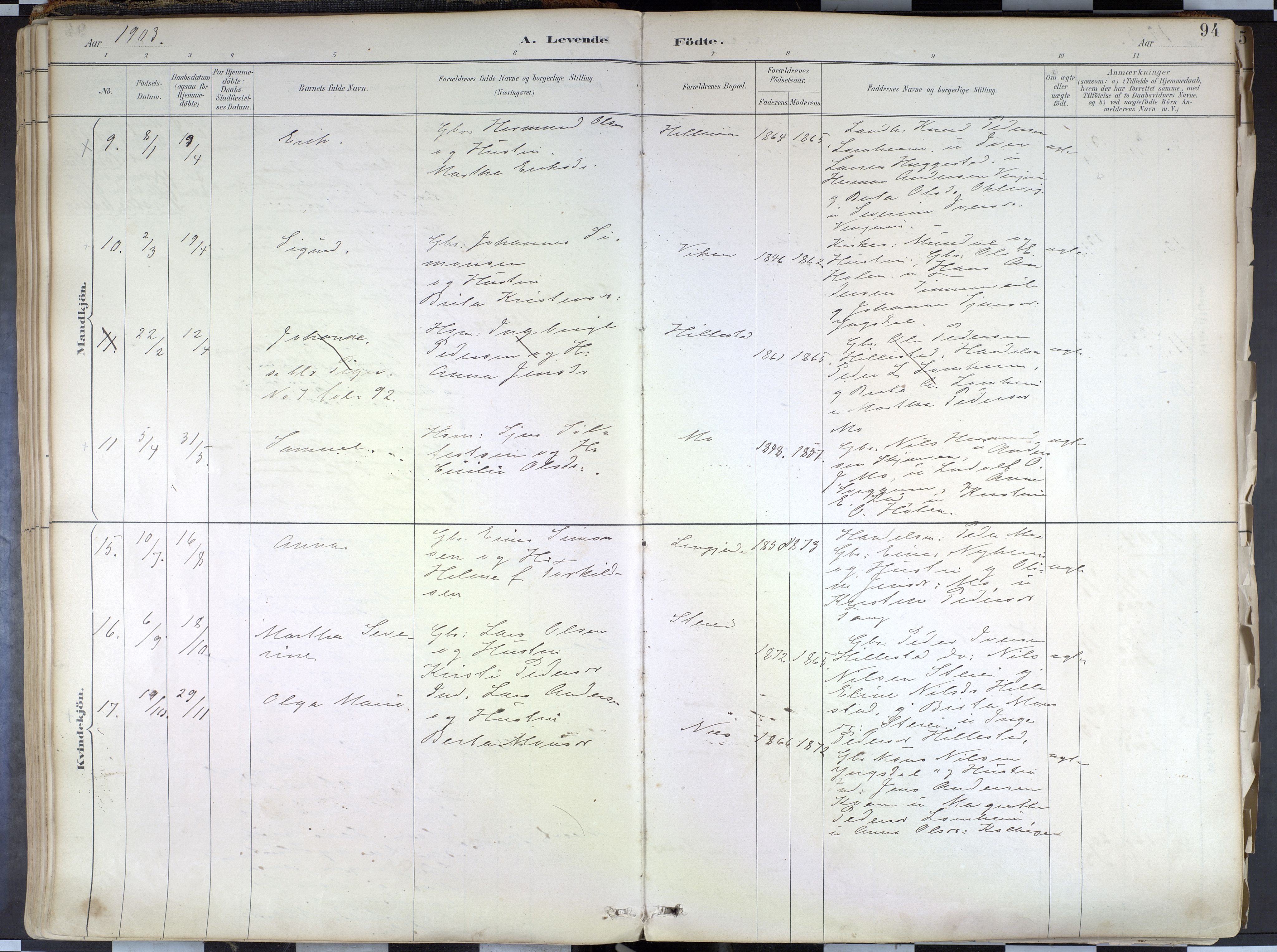 Hafslo sokneprestembete, AV/SAB-A-80301/H/Haa/Haab/L0001: Parish register (official) no. B 1, 1886-1945, p. 94