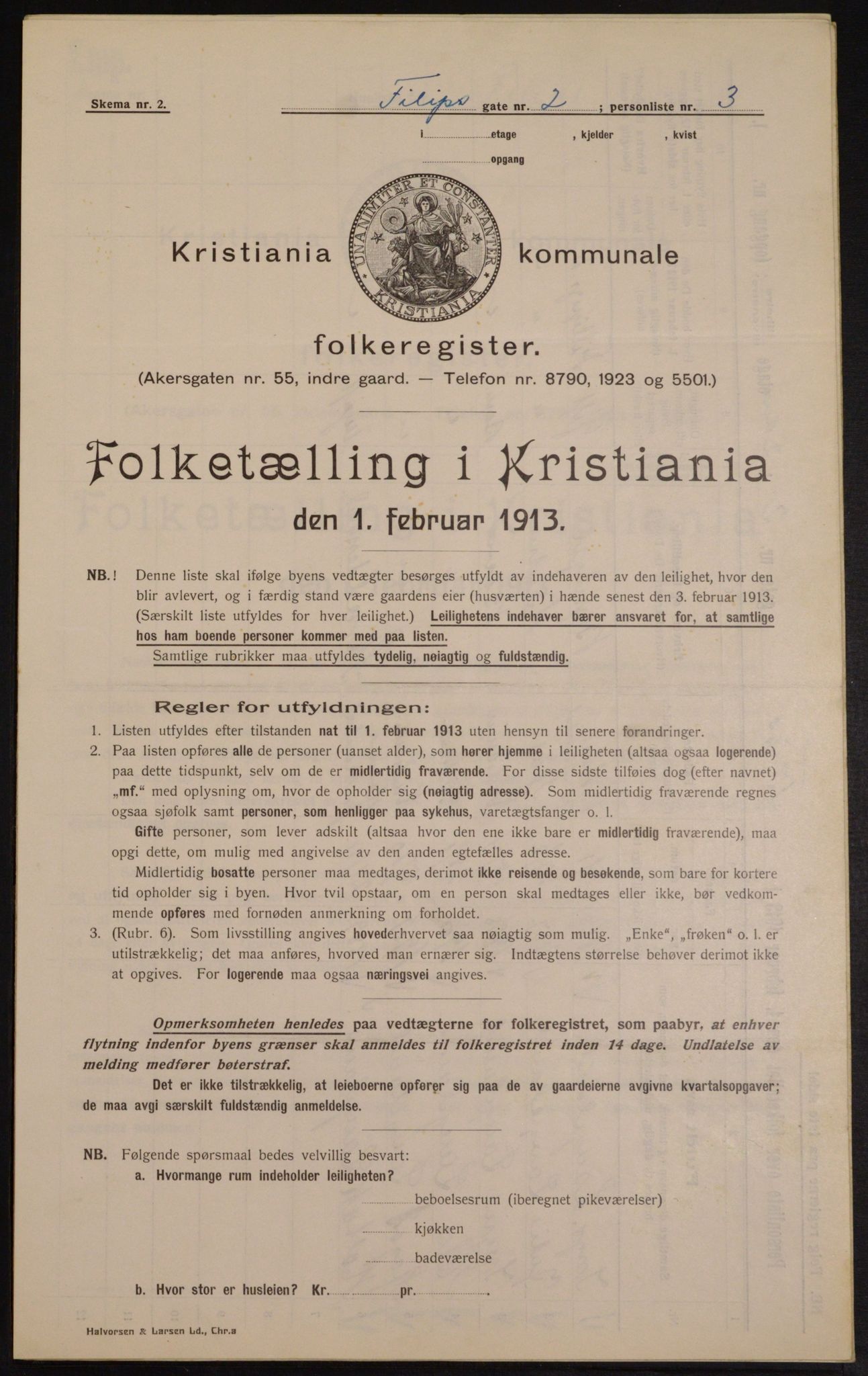 OBA, Municipal Census 1913 for Kristiania, 1913, p. 24354