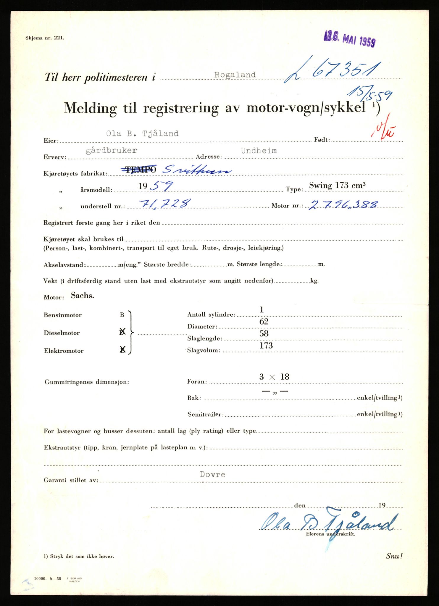 Stavanger trafikkstasjon, AV/SAST-A-101942/0/F/L0065: L-65400 - L-67649, 1930-1971, p. 1181