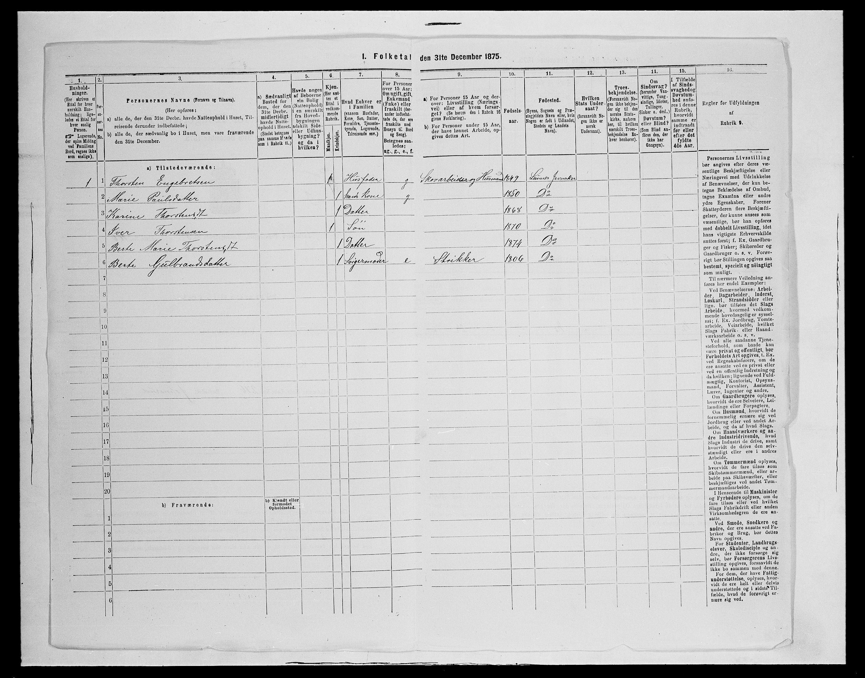 SAH, 1875 census for 0532P Jevnaker, 1875, p. 1019