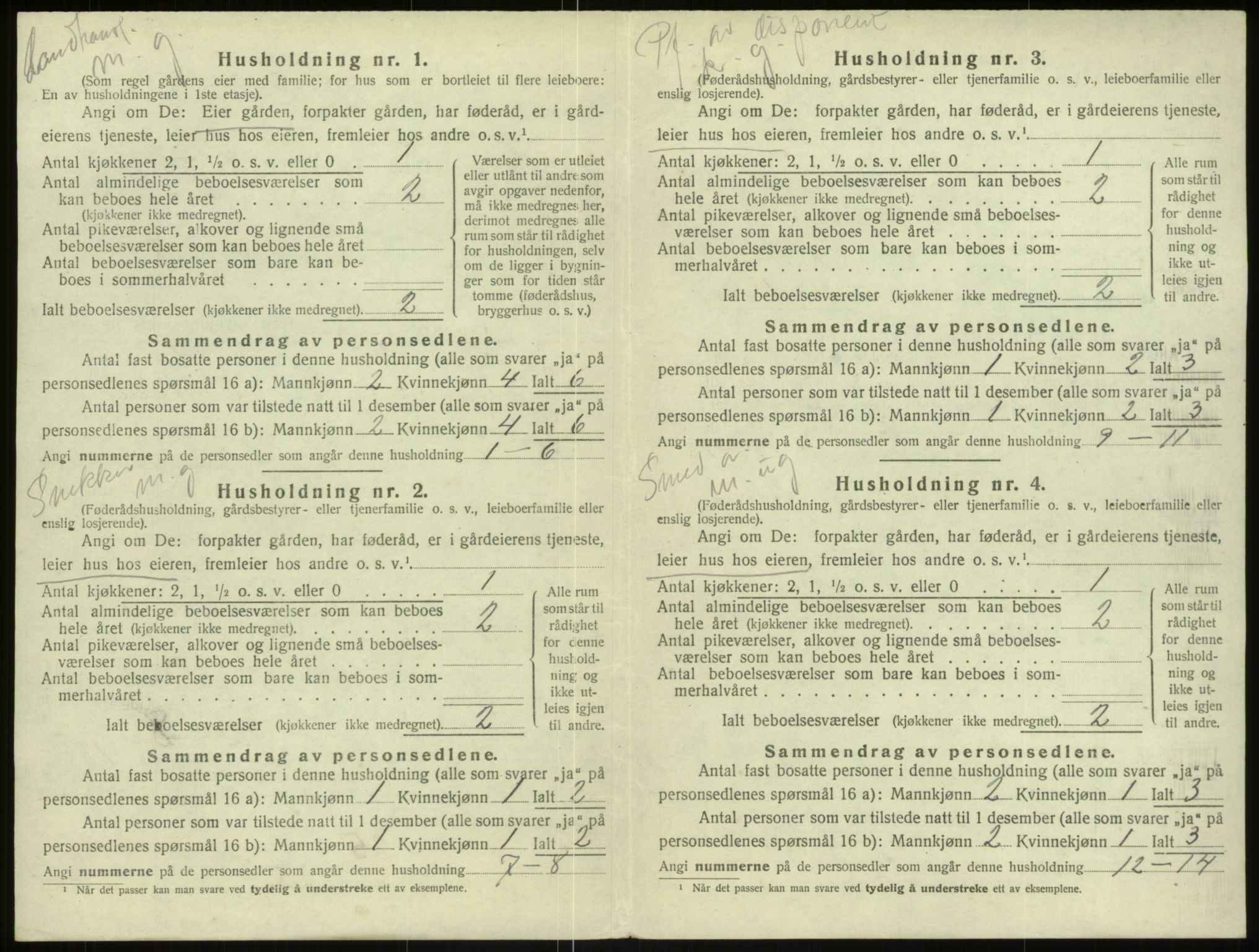 SAB, 1920 census for Haus, 1920, p. 1175