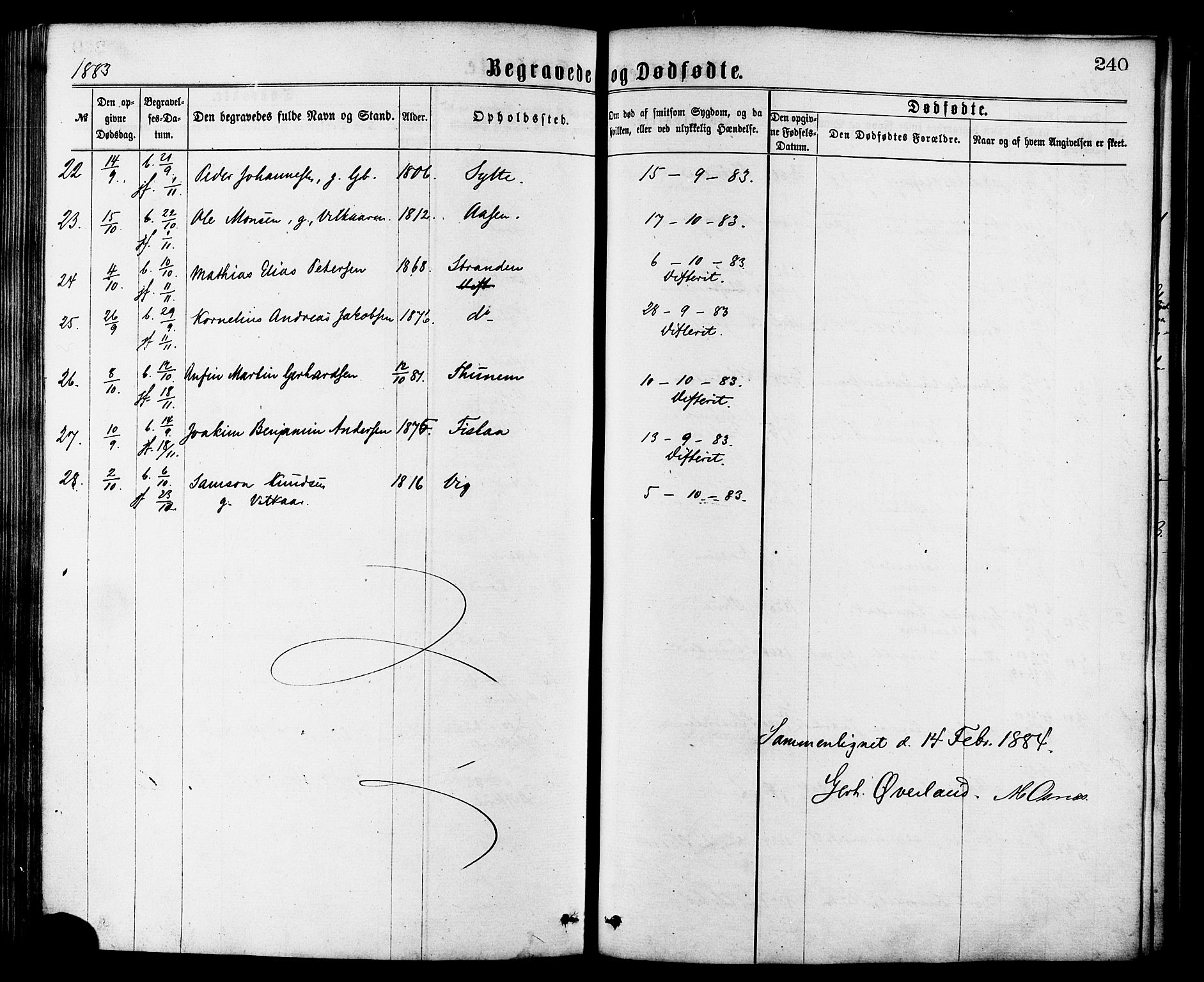 Ministerialprotokoller, klokkerbøker og fødselsregistre - Møre og Romsdal, AV/SAT-A-1454/501/L0007: Parish register (official) no. 501A07, 1868-1884, p. 240