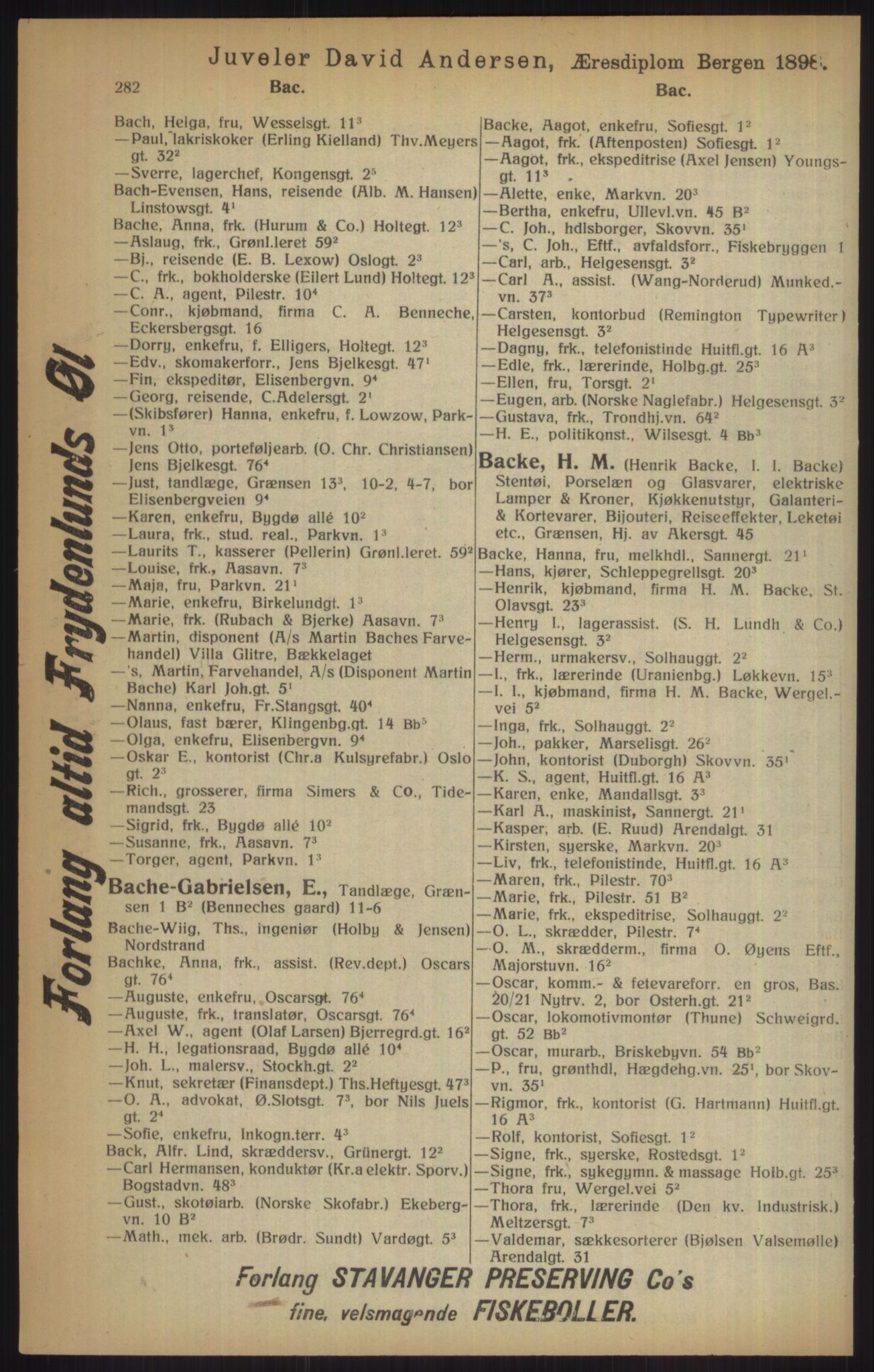 Kristiania/Oslo adressebok, PUBL/-, 1915, p. 282